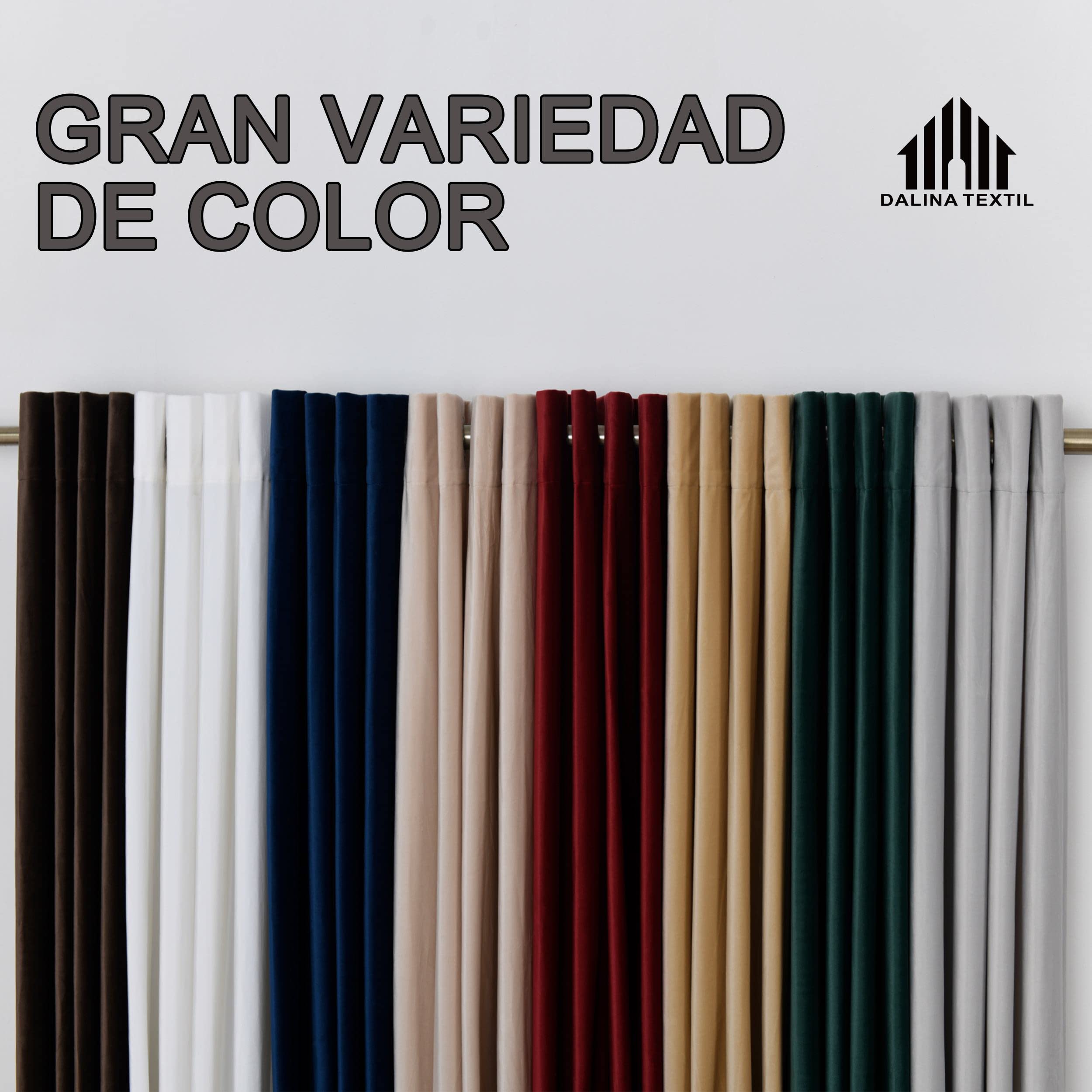 DALINA Cortina de Ventana Navideña Terciopelo Translúcida - Salón Acabado Brillante, Terciopelo, 2 Piezas 140x260cm, Tinto