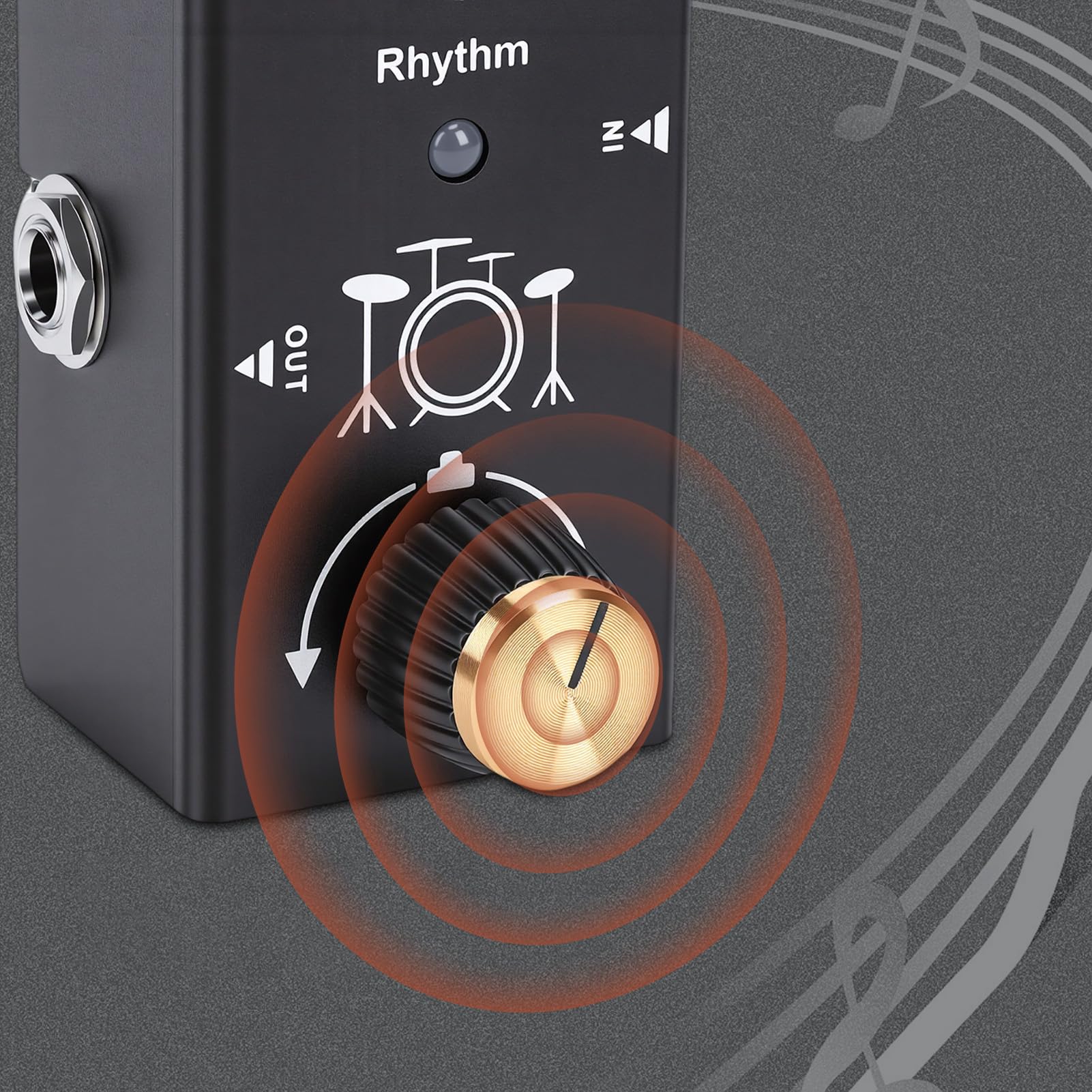 Luocute Pedal de Efectos de Guitarra, Caja de Ritmos Pedal de Guitarra de Efectos de Batería para Máquina con 55 Patrones de Ritmo Control de Volumen de Velocidad True Bypass para