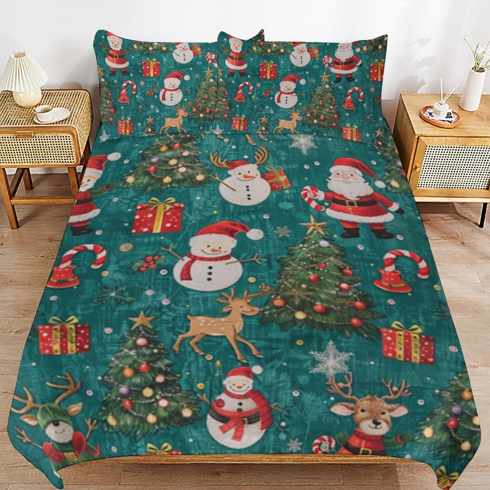 Parure de lit enfant 200x200 cm zippée : la solution confort pour une chambre de Noël magique
