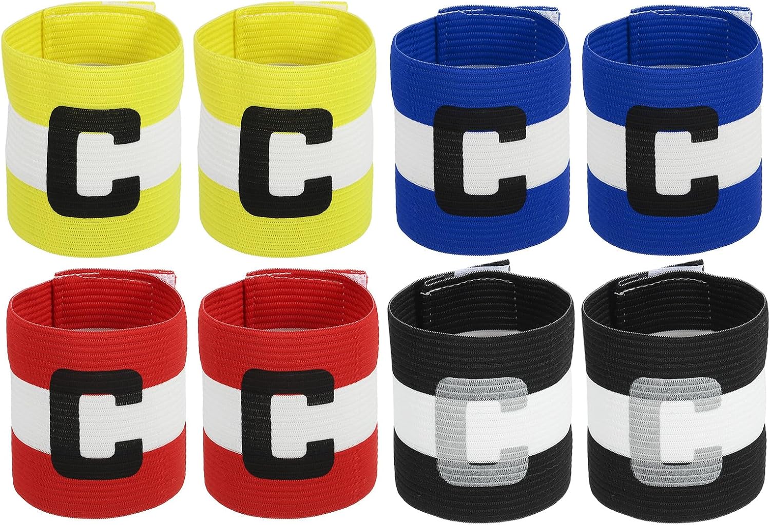 MECCANIXITY Soccer Captain Armband, Captain Arm Bands for Soccer Elastic Captain C Arm Band Sports Captain Armbands for Football Team Training Youth & Adult