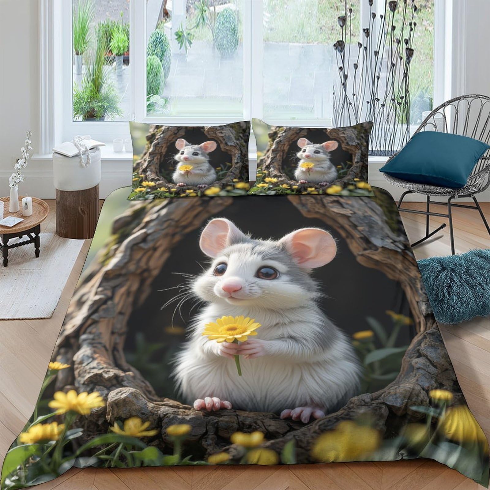 Parure de lit motif animal 3D pour chambre d'enfant et adolescent dynamique
