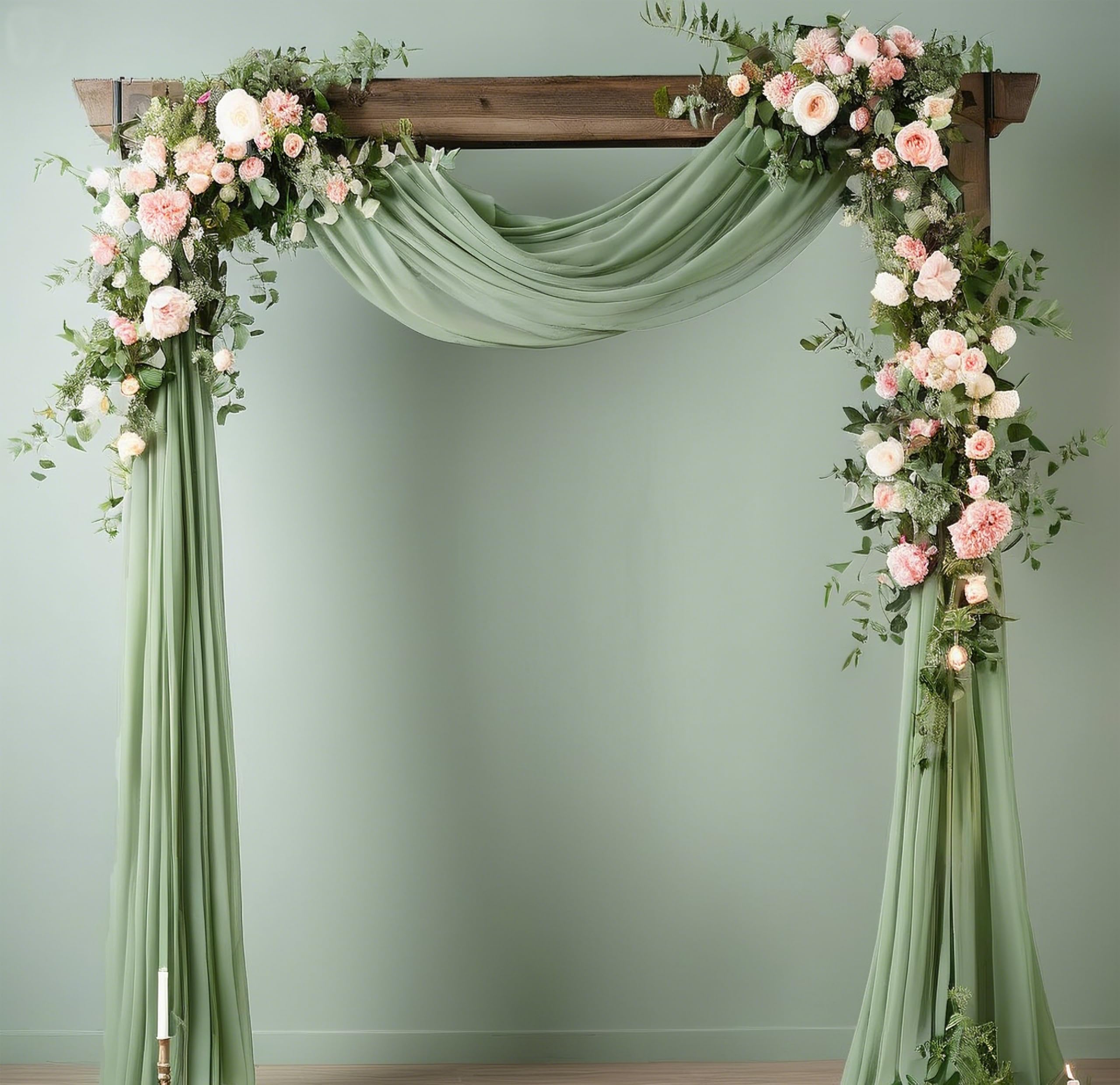 Chiffon Wedding Arch Draping Fabric 29'' x 20 FT Sheer Fabric for Draping Fitted Ceiling Draped Arbor Backdrop Curtain for Wedding Ceremony Party