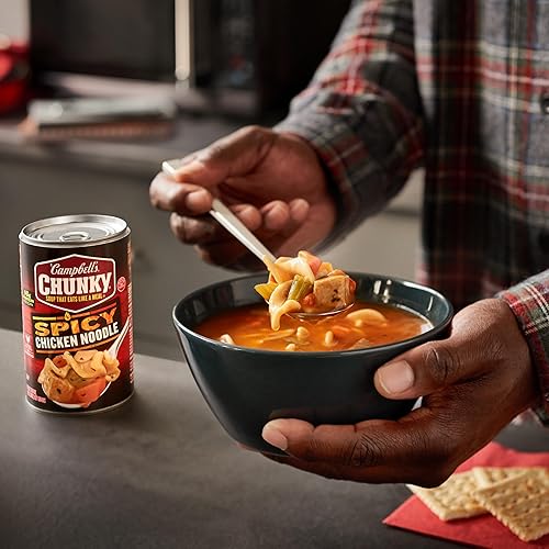 Miniatura 30 de Campbell's Sopa gruesa, sopa picante de fideos con pollo, lata de 18.6 onzas