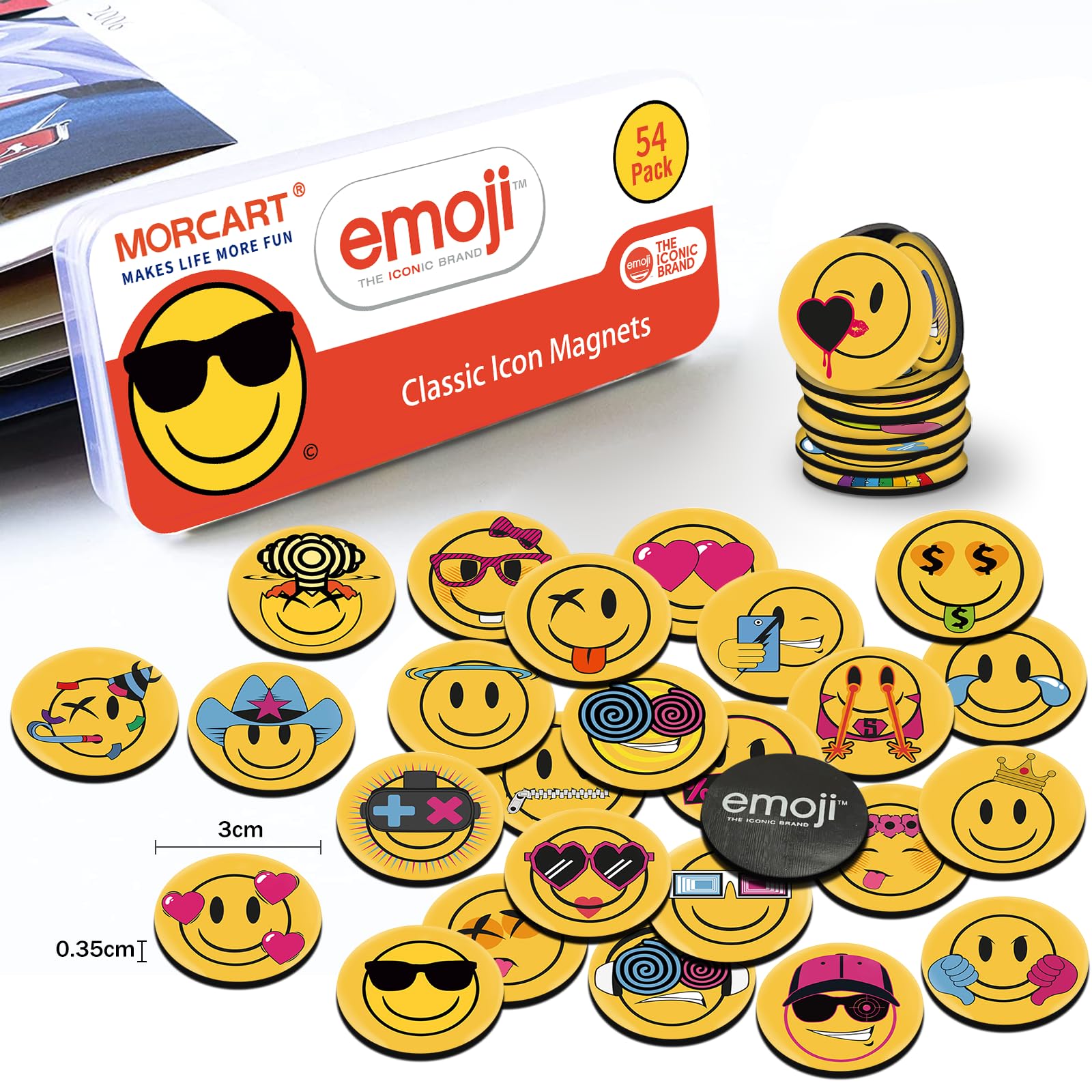 28 magneti emoji per frigorifero, divertenti magneti da frigorifero, magneti decorativi per ufficio e cucina, regali per gli appassionati di signora ed emoji (bianco-28