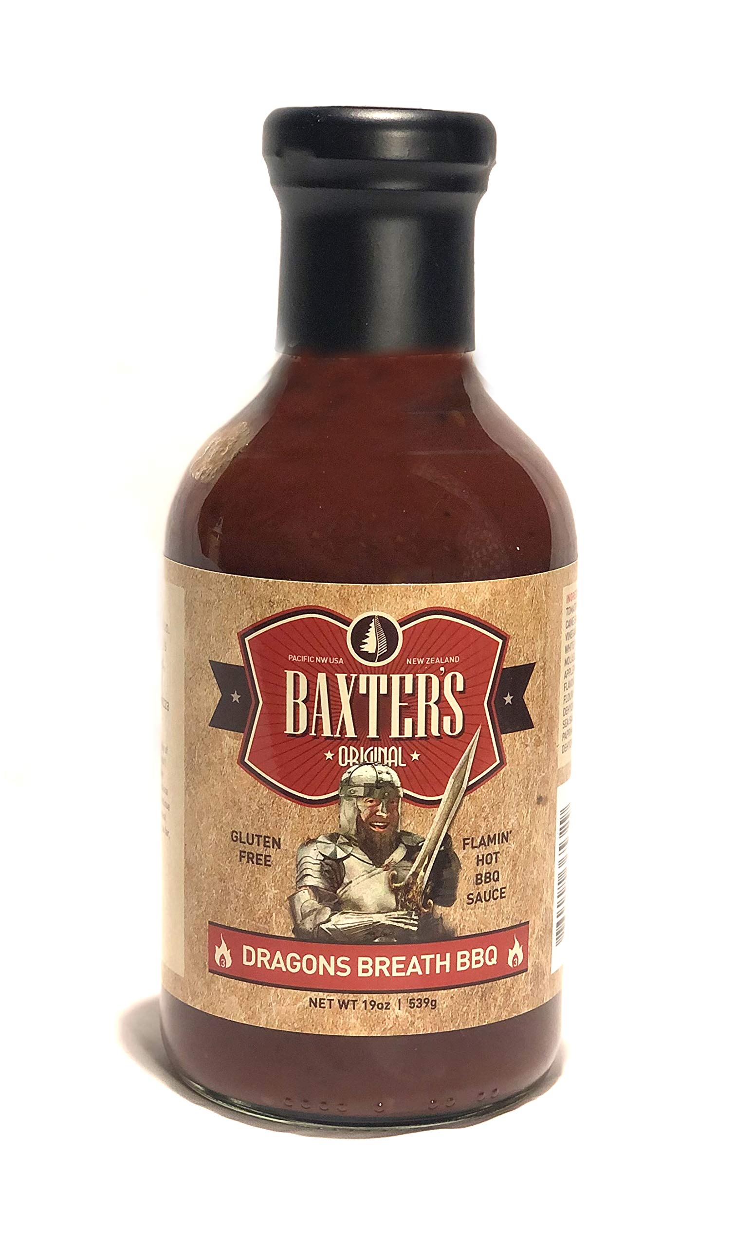 Baxter's Original Dragons Breath (HOT) | World Champion Premium BBQ Sauce | Gluten Free | No High Fructose Corn Syrup | Net wt 19oz