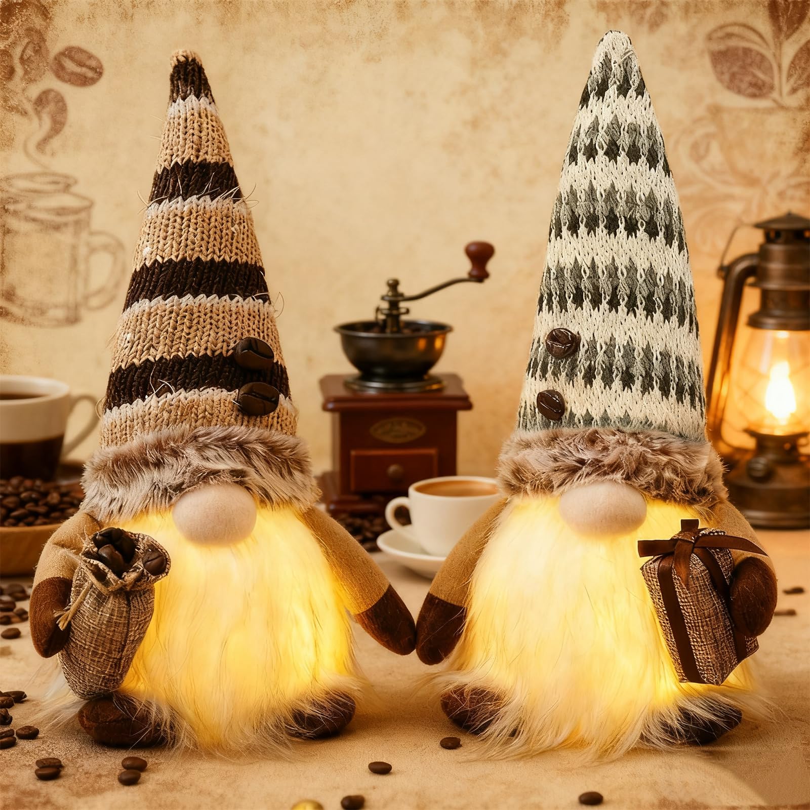 MaibaoteMbt Gnomo Autunnale Decorazioni, 2 Pezzi Bambole Gnomi Autunnali, Decorazione Elfo di Peluche Gnomi, Senza Volto Ornamenti per Autunnale