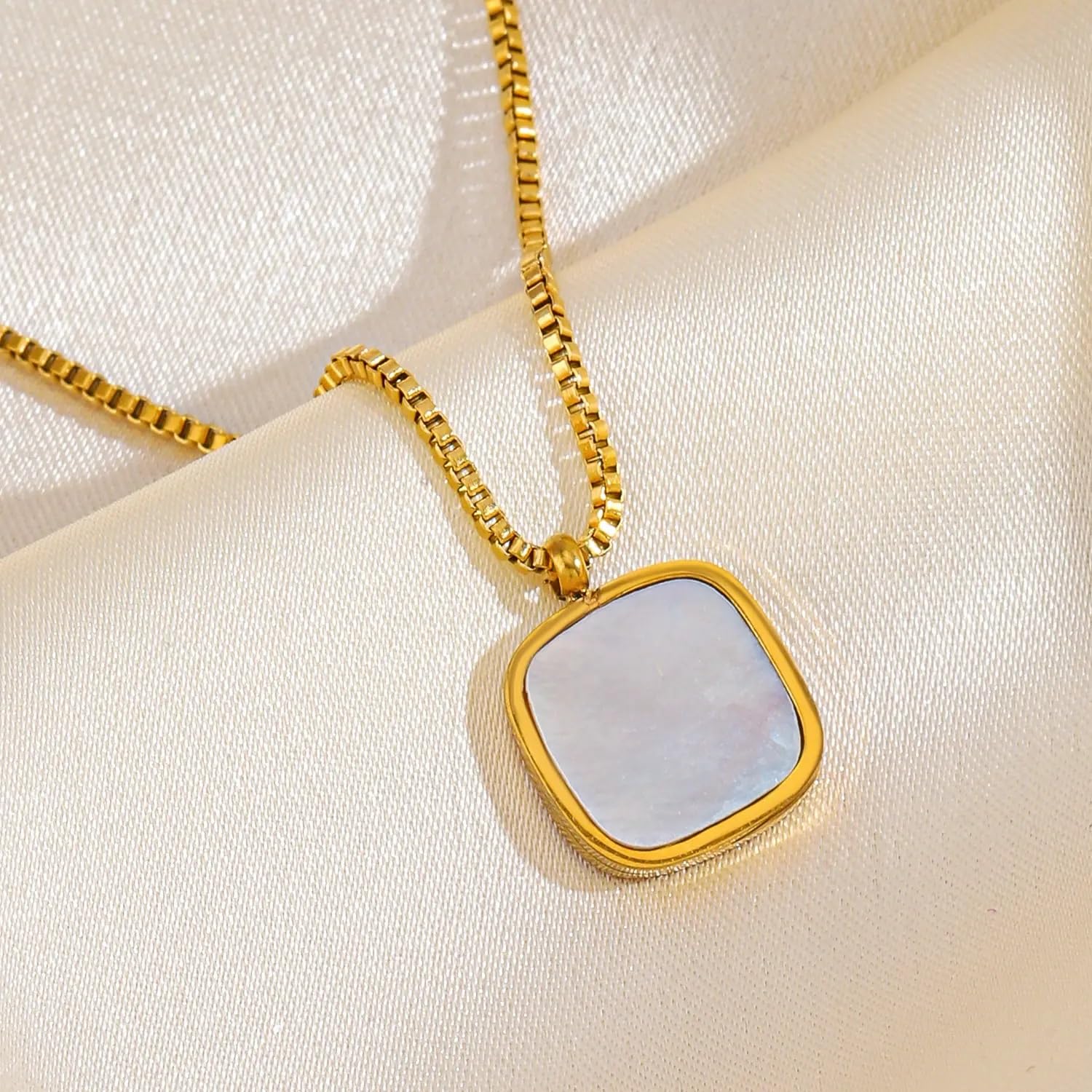 MIAMI pendant necklace chain for women girls Love anti tarnish stainless steel gold stylish Neck Chain | Heart Locket | Modern Design | Birthday Gift Valentine| Aesthetic Jewellery | Accessories 3