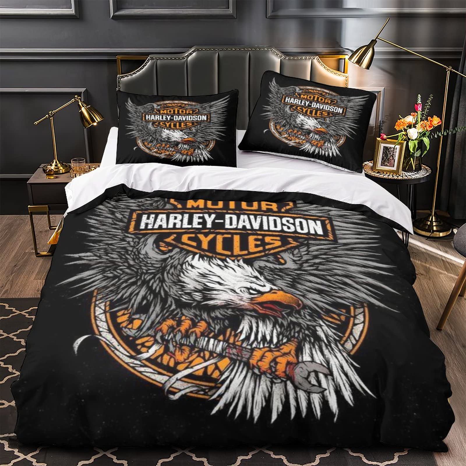 Harley Davidson Bedding 3D Printed Harley Davidson Comforter Cover Set