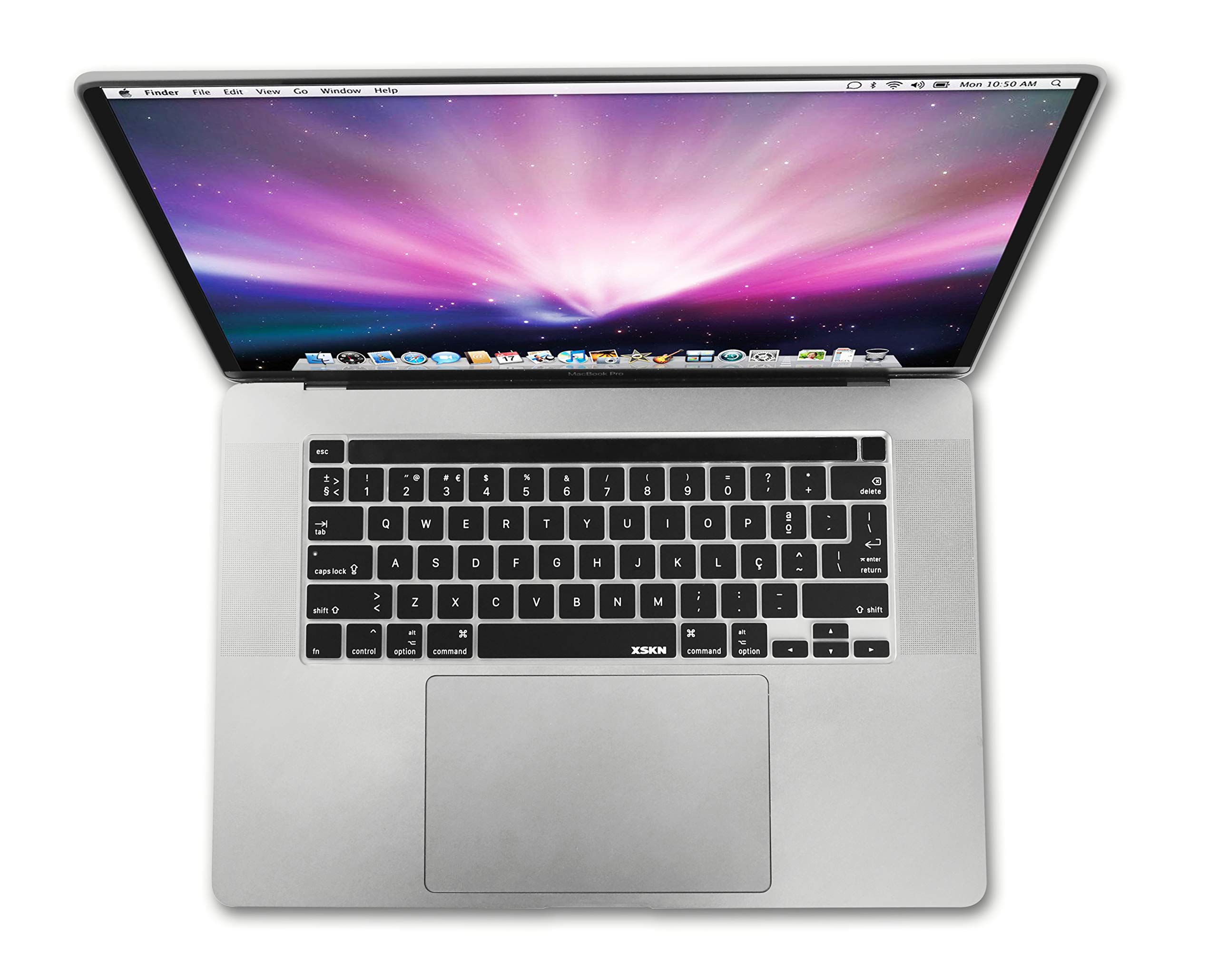 XSKN Portuguese Black Silicone Keyboard Cover Skin for 2019 New MacBook Pro 16 inch A2141 and 2020 New MacBook Pro 13.3 inch A2338 M1 A2251 A2289 with Touch Bar & Touch ID - US and EU Common Version