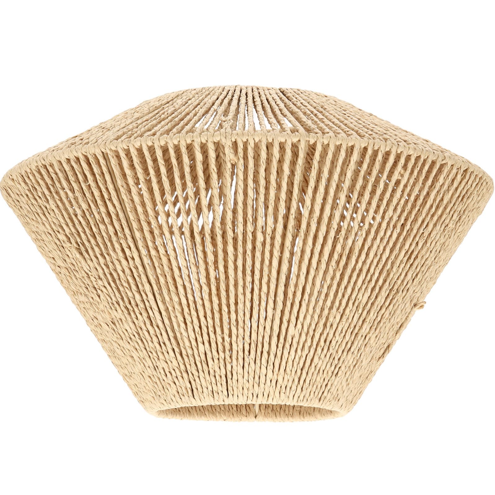 POPETPOP Paralume Illuminazione Decorativa Diffusa, Facile da Installare Retrò in Carta Intrecciata Stile Zen Rustico per Lampada E27 Adatto per Camera da Letto e Soggiorno