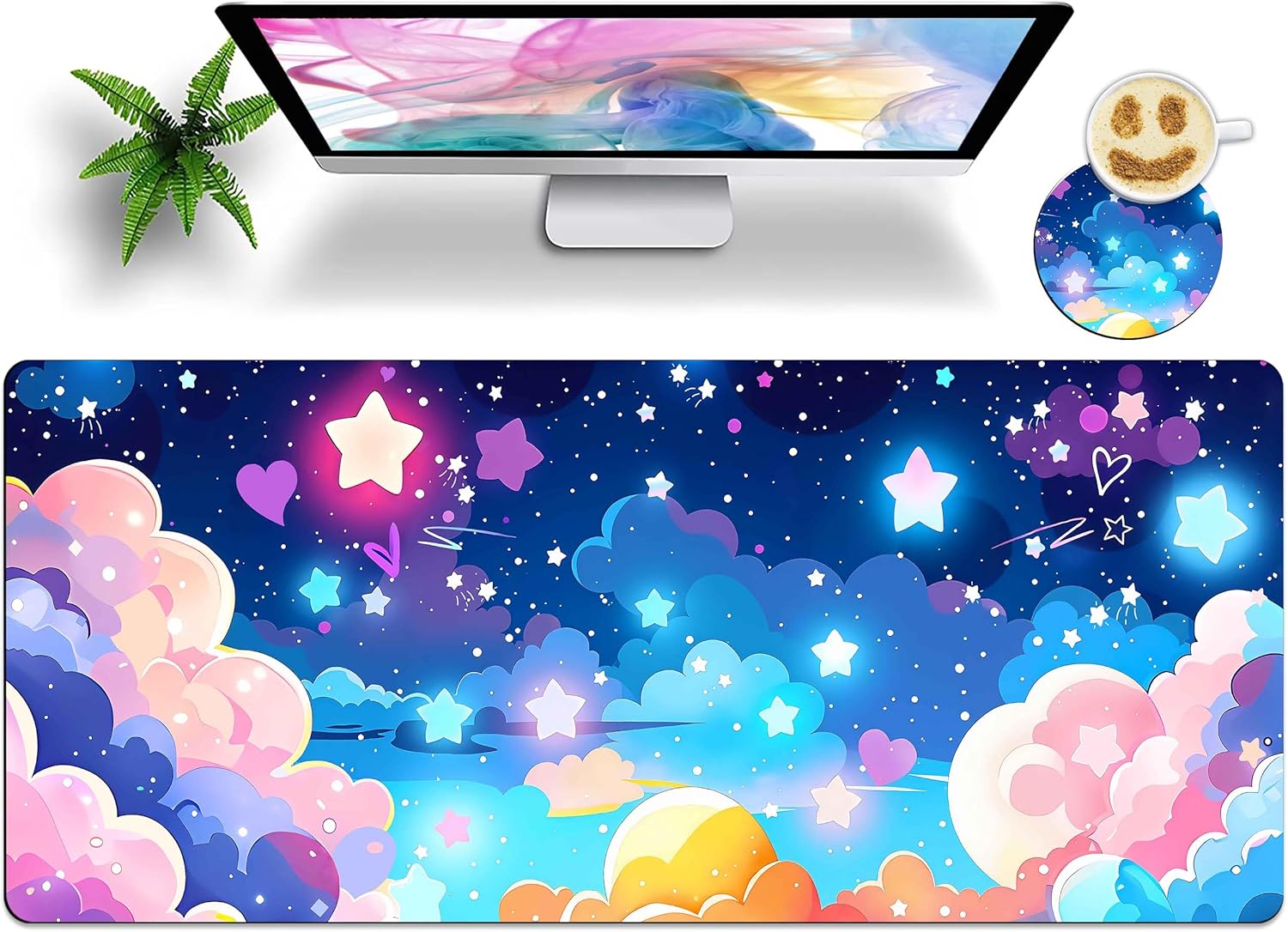 Extended Large Mouse Pad with Coaster 35.4x15.7 Long XL Mousepad Desk Mat for Keyboard and Mouse, Waterproof Non-Slip Desk Pad, Office Essentials Desk Accessories for Home Office - Christian Bible
