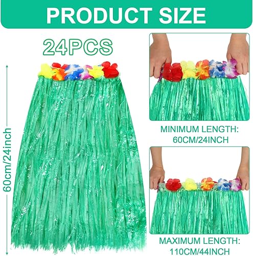 Miniatura 3 de 24 faldas de hierba hawaiana de 24 pulgadas, falda hula para mujer, disfraz de Luau, recuerdos de fiesta hawaiana