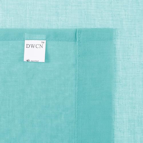 Miniatura 5 de DWCN Cortinas traslúcidas de gasa semitransparentes con bolsillo para barra, para dormitorio y sala de estar, 52 x 84 pulgadas de largo, juego de 2