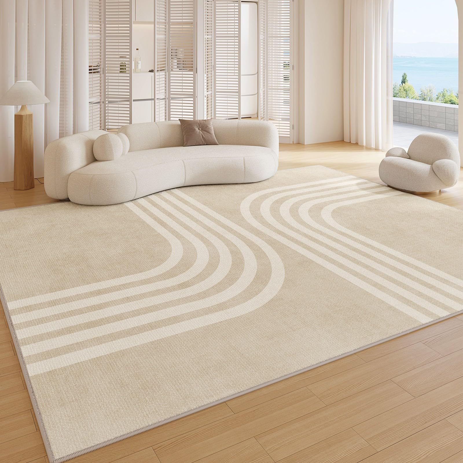 Tapis en peluche décoration salon élégant 160x230