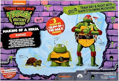 Miniatura 7 de Teenage Mutant Ninja Turtles Mutant Mayhem Making of a Ninja Raphael - Figura de acción (3 unidades)
