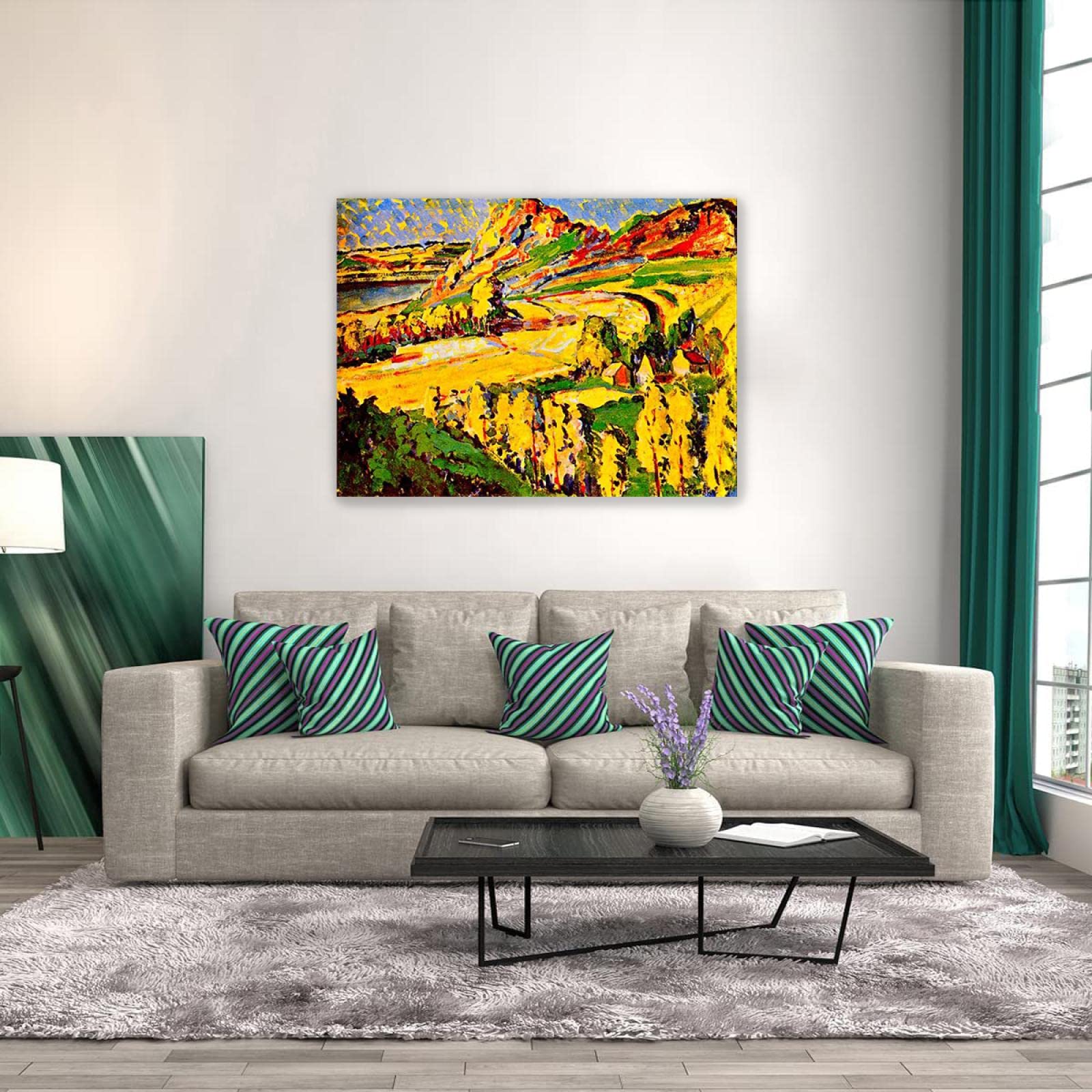 Emily Carr Pintura Reproducción de Carteles Cuadro en lienzo-impresión Obras de Arte-listo para colgar Cuadros famosos impreso sobre lienzo(Otoño en Francia)50x70cm(20x28in)Enmarcado