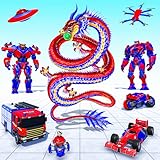 Flying Dragon Robot Transformation Game - futuristische Roboterauto-Schießspiele