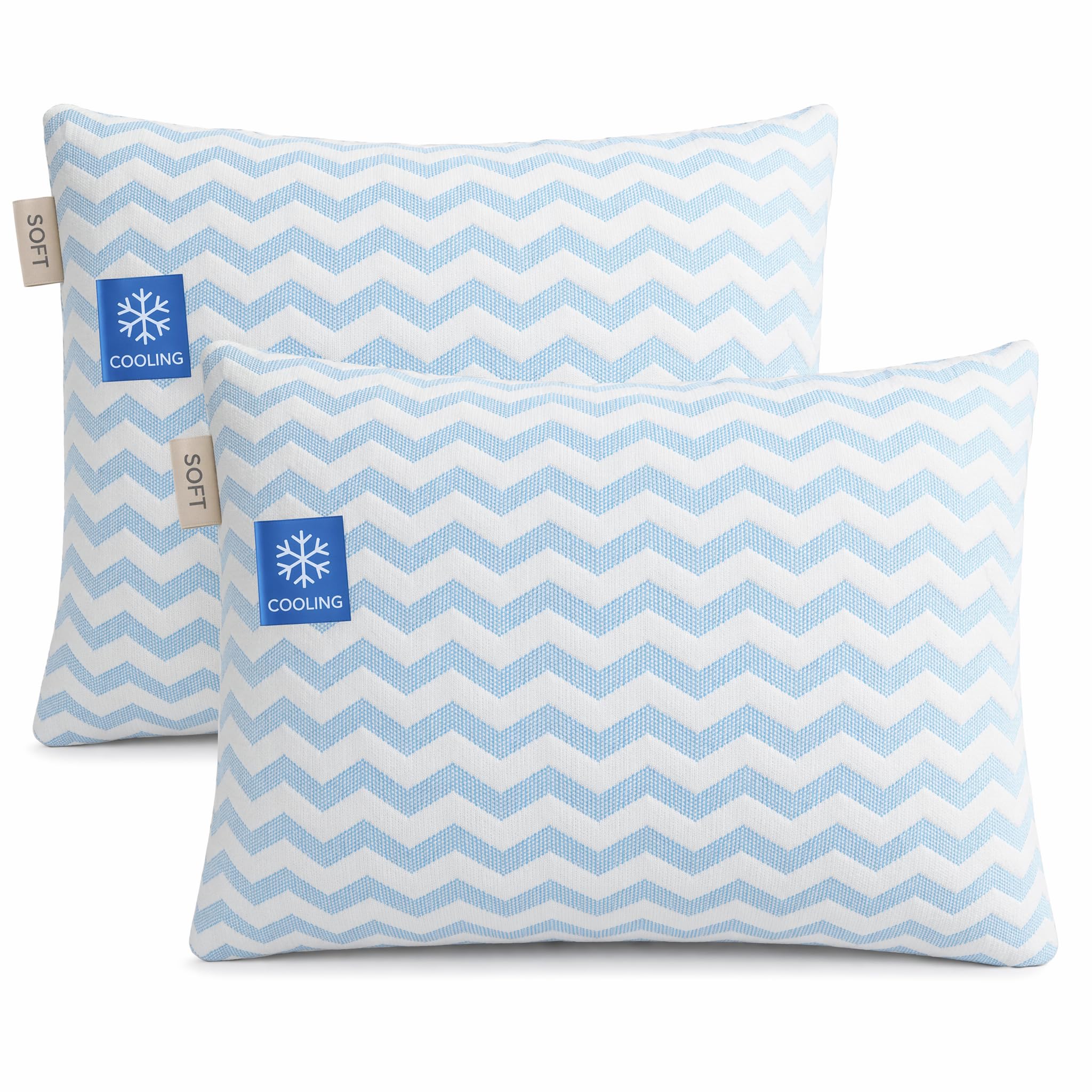 AmzHandler pillows 2 pack, Microfiber-Filled Shredded Memory Foam Hypoallergenic and Cooling Pillow, Adjustable Loft Hotel Pillows with Removable Pillowcase for All Sleepers Sleepers (76 x 51)