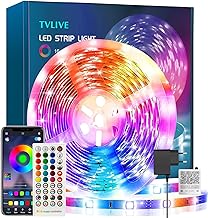 LED Lights, TVLIVE LED Strips 10 Metres, LED Room Lights, RGB LED Strips Remote Control and App, 28 Styles, Musical Mode Led Strip Light for Christmas Decoration, Parties, Kitchen, TV Home
