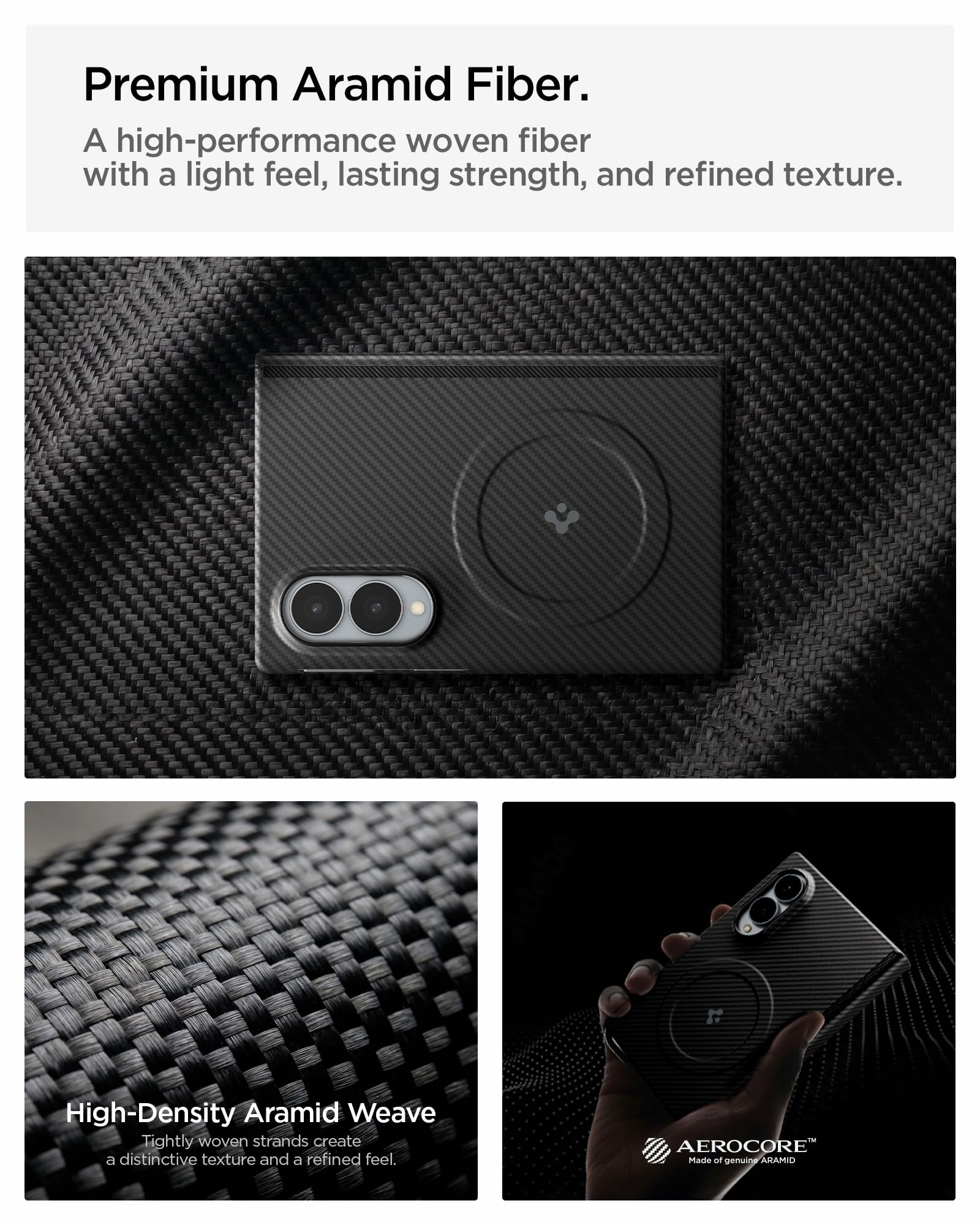 Spigen AirSkin Aramid MagFit Case for Samsung Galaxy Z Fold 8, Black — Amazon image 3