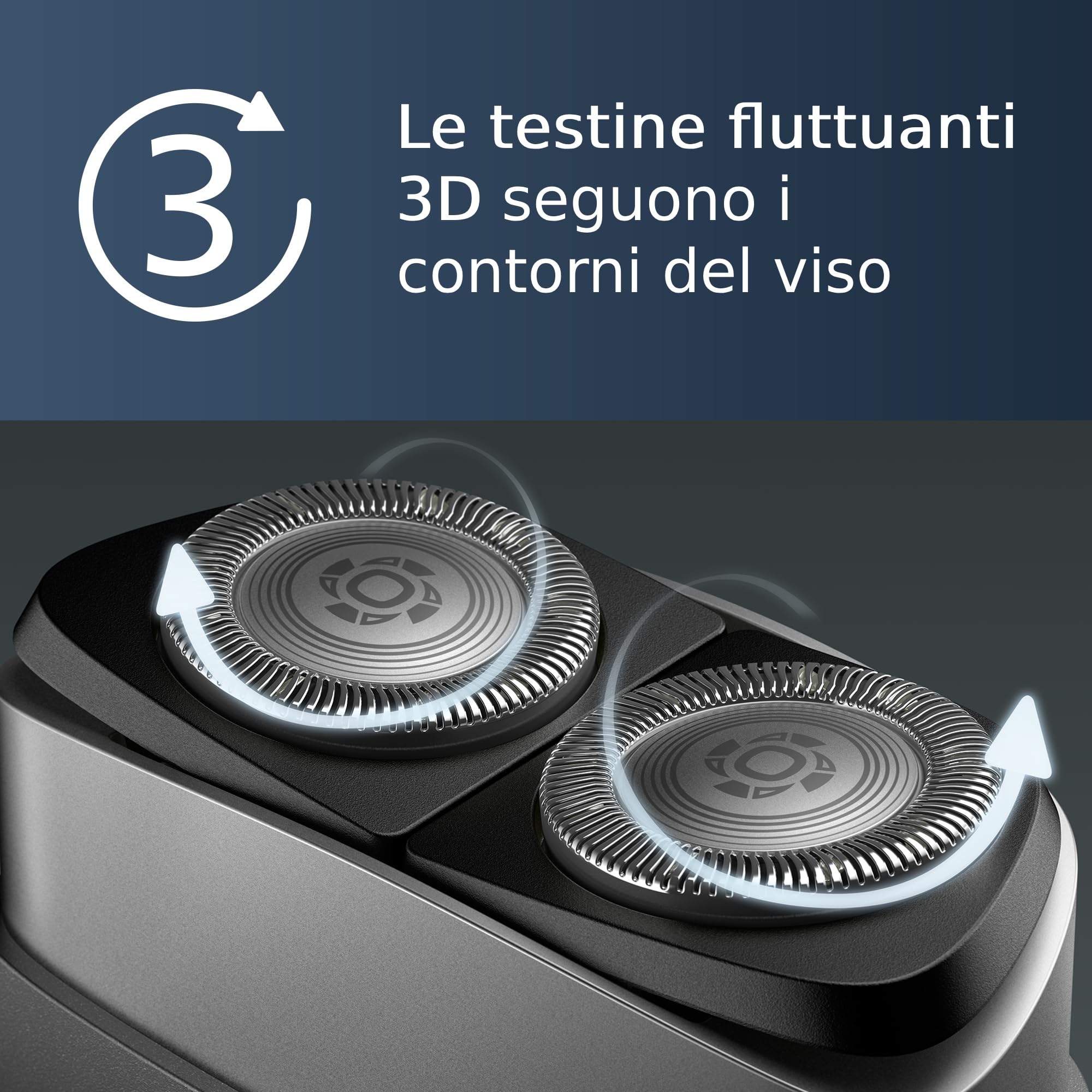 Philips Rasoio portatile, rasoio elettrico a secco e umido, sistema di lame ComfortCut, testine flottanti 3D, design compatto, batteria potente, modello PQ888/06