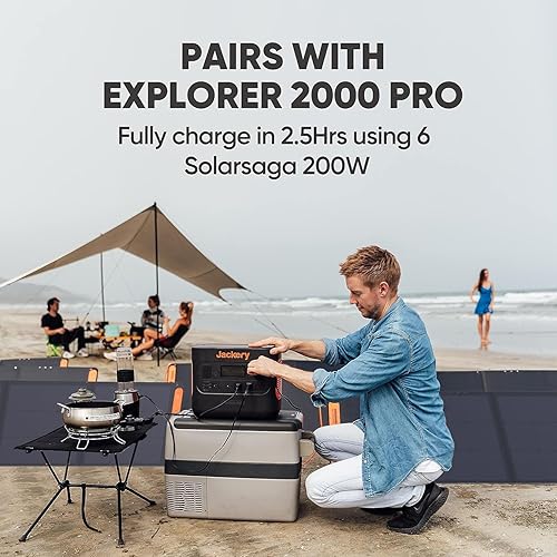 Miniatura 7 de Jackery SolarSaga - Panel solar portátil de 200 W para Explorer 1000 Pro1500 Pro2000Pro3000Pro, estación de energía fuera de la red para respaldo