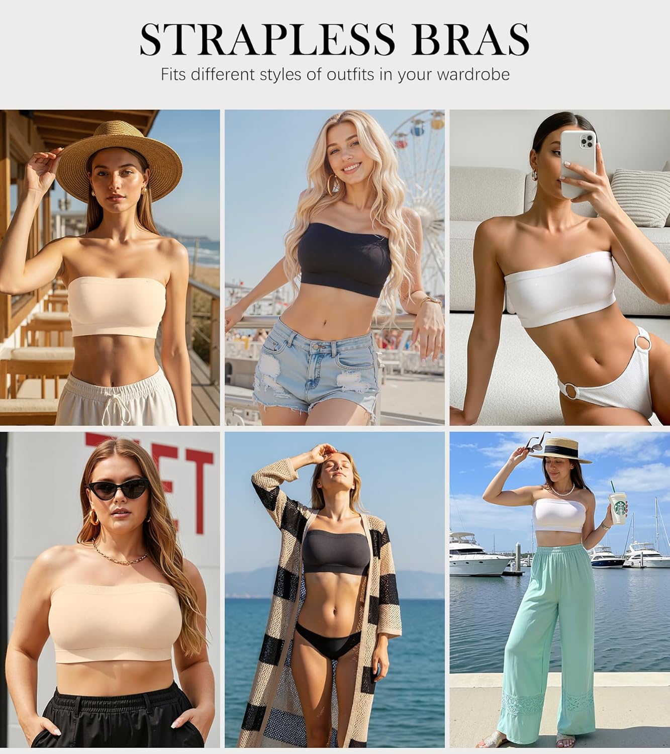 Strapless Bras for Women, Wireless Non-Padded Tube Top Bandeau Bra, Seamless Bralette - Image 5