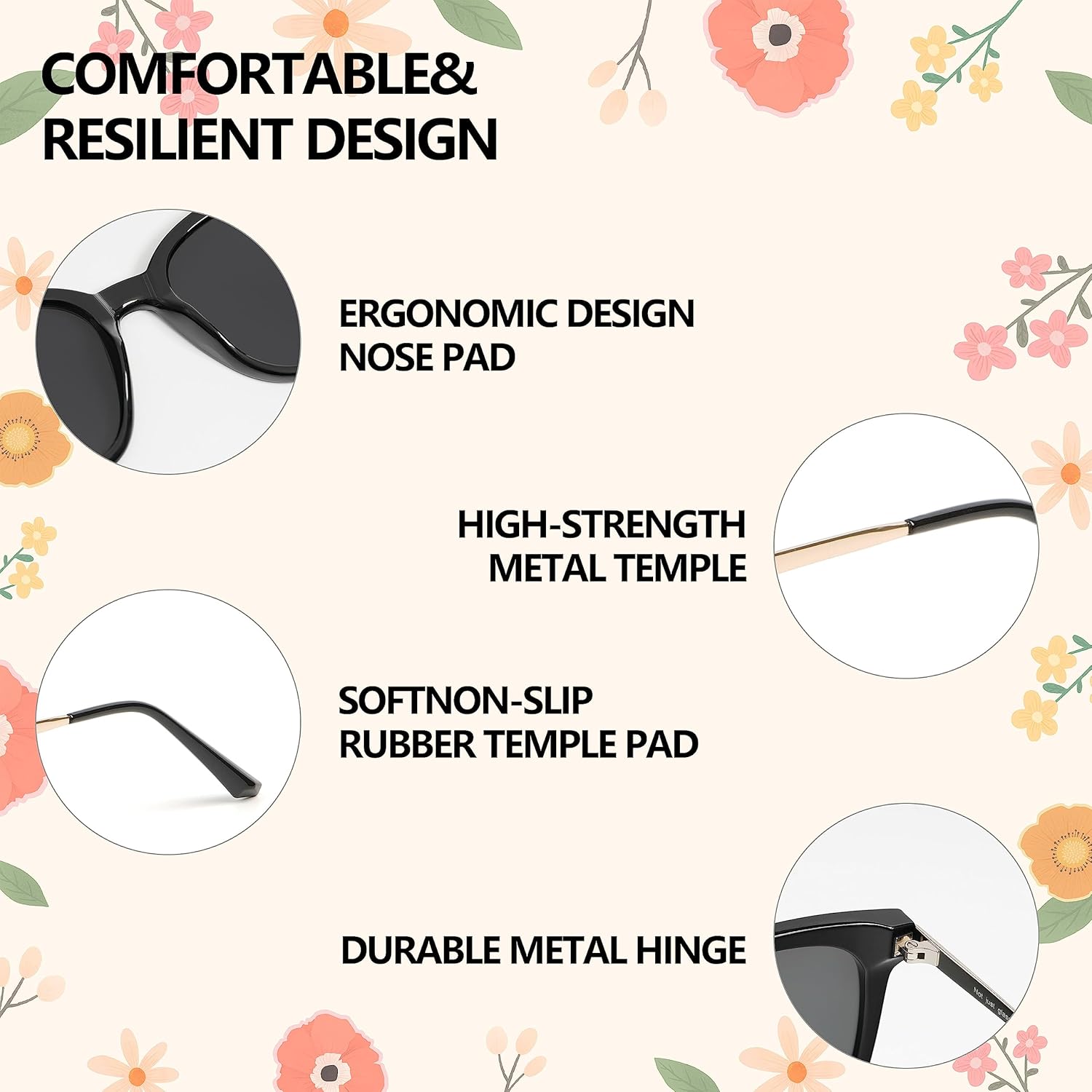 Trendy TAC Polarized Square Sunglasses for Women Men, Oversized Lightweight TR90 Frame UV400 Protection - Image 2