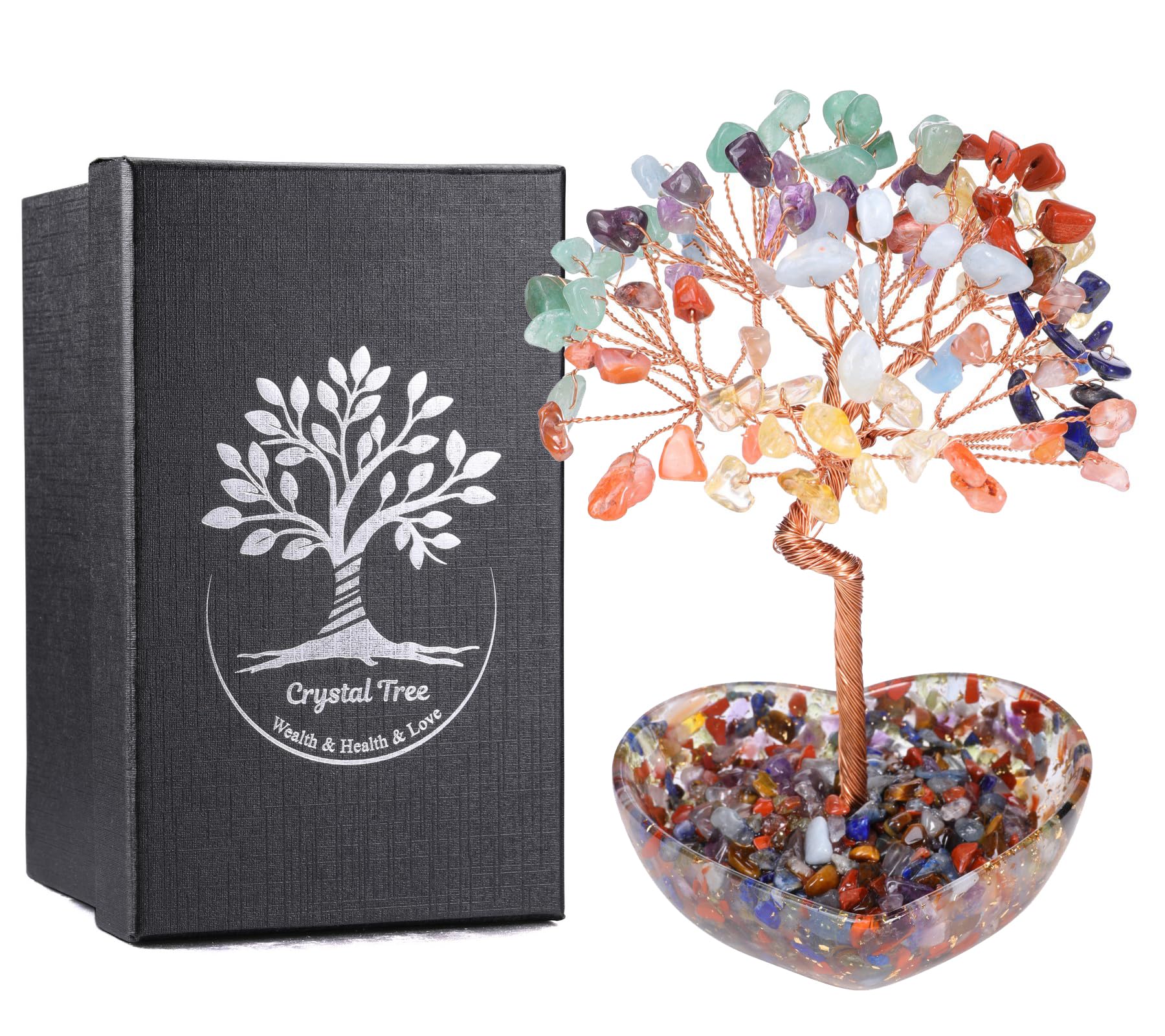 Jovivi Chakra Crystal Tree of life Gifts for Women Mum Birthday,Gemstone Crystal Tree Home Room Decor,Healing Crystals Positive Energy Chakra Spiritual Gifts for Women Her Anniversary