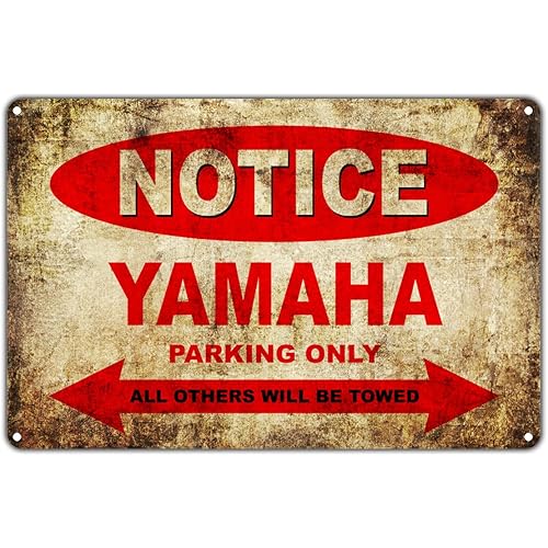 Yamaha Motorcycles Bikes Only All Others Will Be Towed Parking Sign Vintage Retro Metal Decor Art Shop Man Cave Bar Aluminum 8"x12" Sign Plate