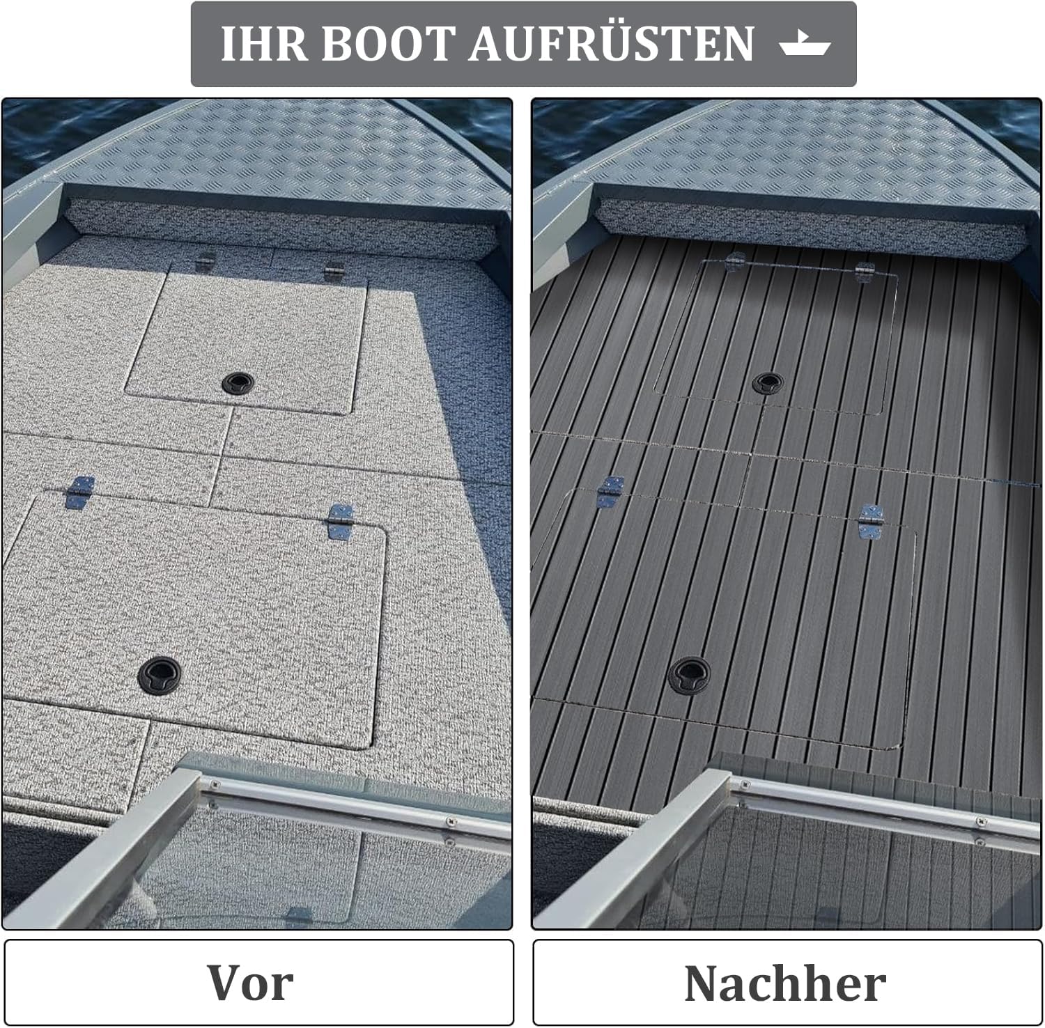 HXBYX EVA Foam Boat Flooring with 3M Self-Adhesive Backing DIY Boats Decking Marine Sheet Faux Teak Material,Non-Slip Cooler Pads for Kayak Yacht SwimPool RV 95"x44"/31"/16"/6.7"/2.4",47.5"x16"