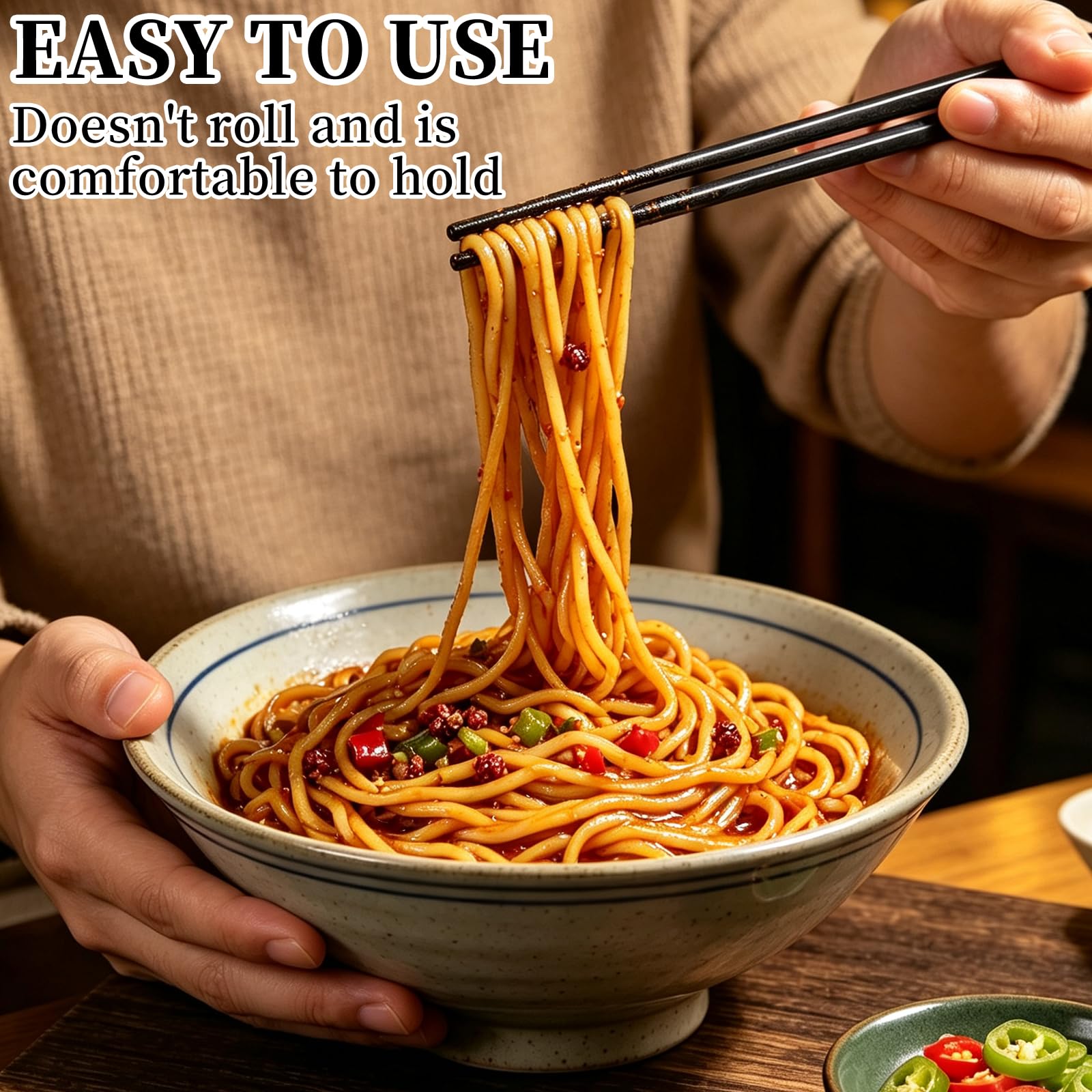Fiberglass Chopsticks - 15 Pairs, Anti-Slip & Durable -5