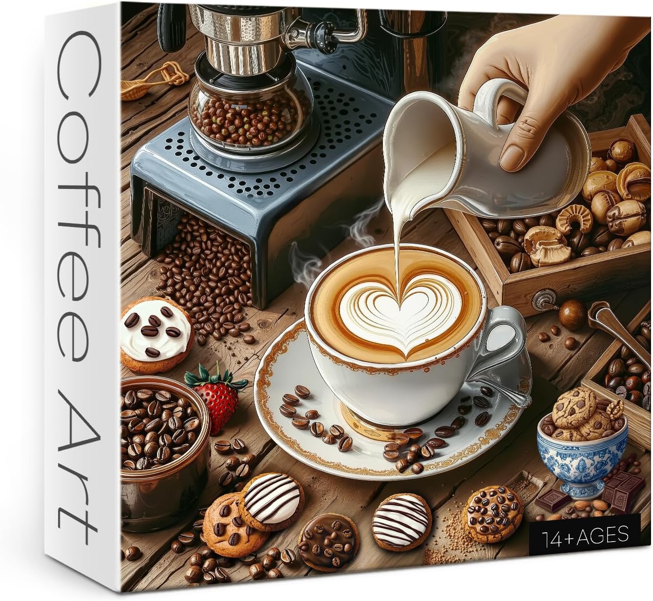 Coffee Food Puzzle for Adults 1000 Pieces, Chocolate Kitchen Jigsaw Puzzle, Baking Bakery Cookie Puzzle