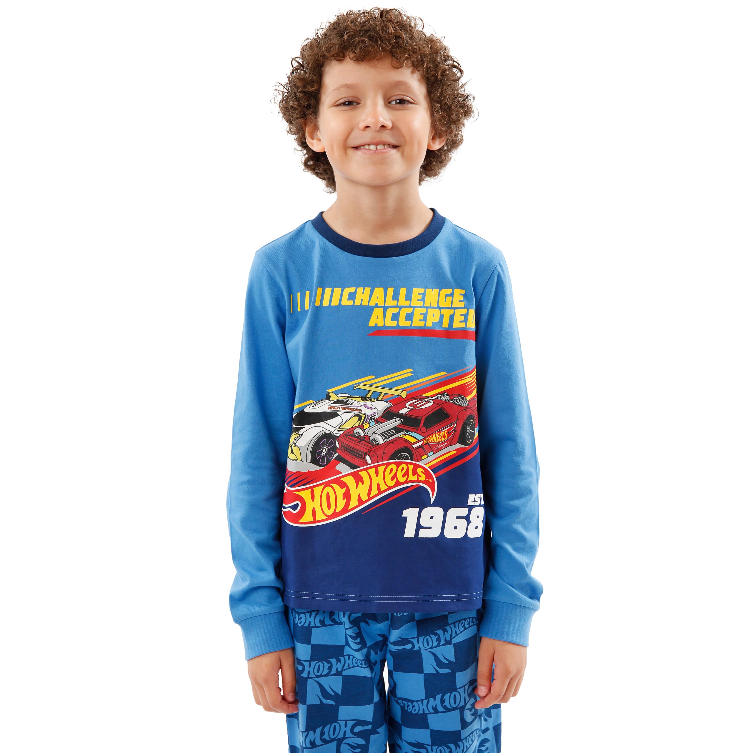 Hot Wheels Pigiama Pigiami Auto per Bambini | Manica Lunga Pigiamone per Ragazzi