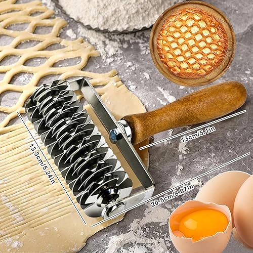Miniatura 2 de Cortador de rodillos de pastelería, herramienta de corte de repostería de acero inoxidable, corteza de masa, pizza, pan, pastelería, cortador de