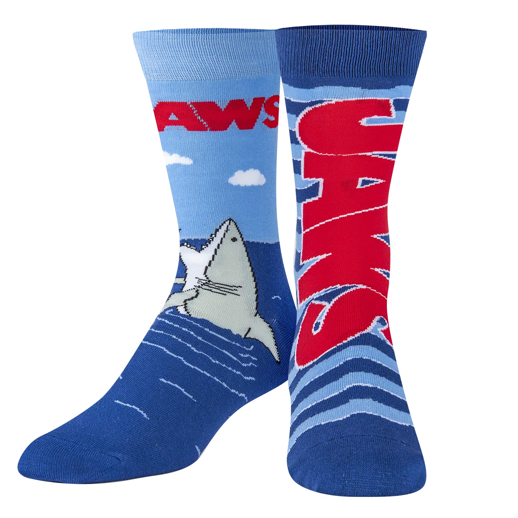 ODD SOX, Movies, Jaws Killer Shark, Novelty Crew Socks, Cool Crazy 80s, Jaws Open Wide, Large