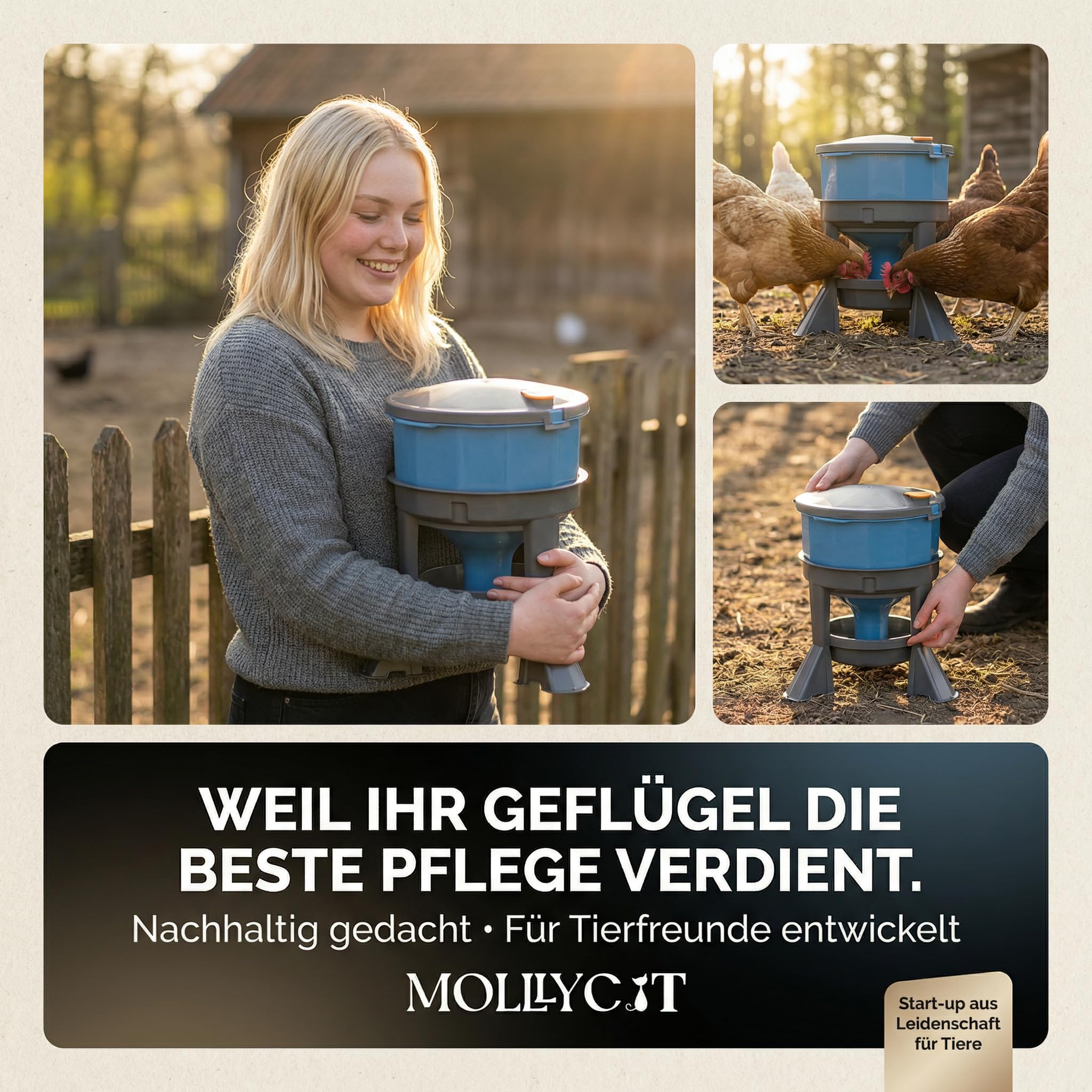 Bebedero para pollo de 25 l, sin BPA y resistente a los rayos UV, con nivel de agua ajustable | Bebedero para aves de corral, gallinas, gran orificio de llenado, fácil de llenar, fabricado en la UE