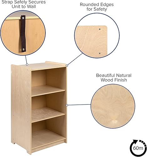 Miniatura 32 de Flash Furniture Hercules Series - Gabinete de almacenamiento de madera de 5 secciones para aula, gabinete de almacenamiento para aula escolar con 5