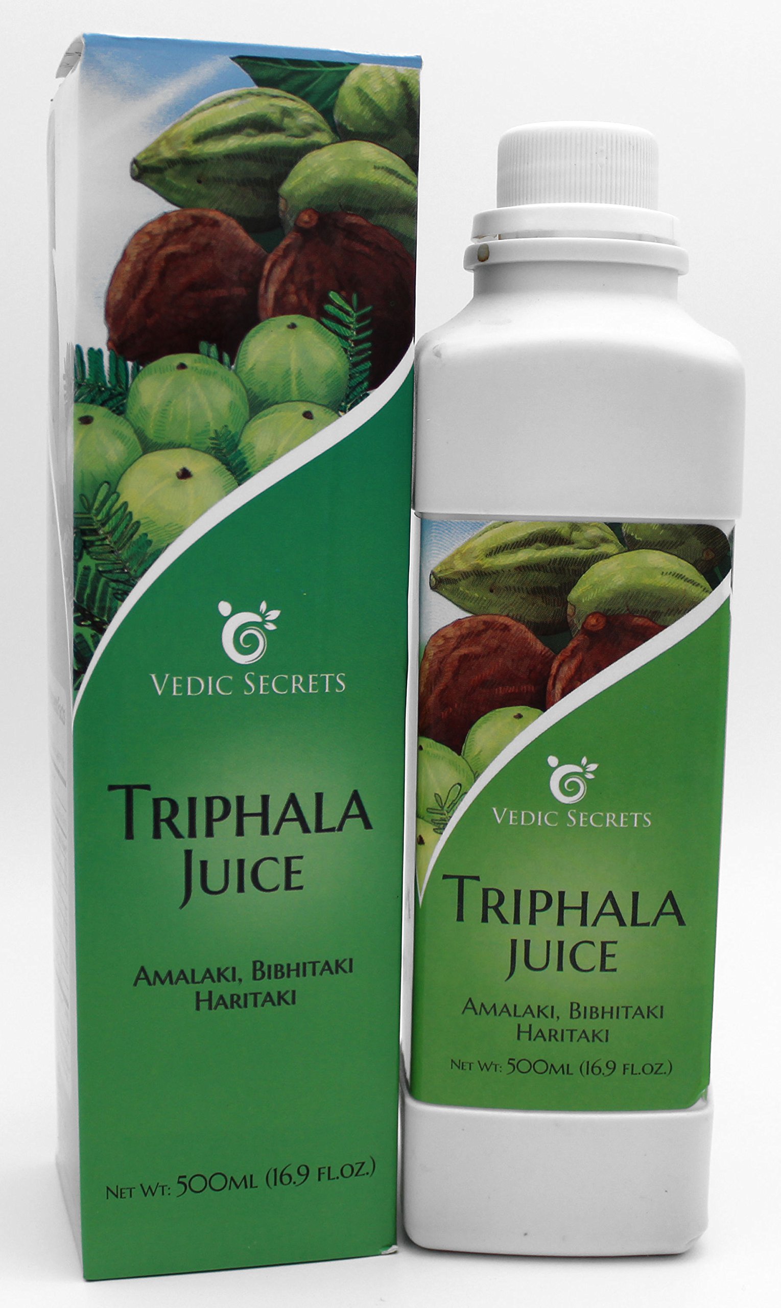 Healthy Tasty Fresh Triphala Juice Amla Juice Harar Juice Bahera Seed Extract Herbal Supplements from Vedic Secrets 16.9 Oz