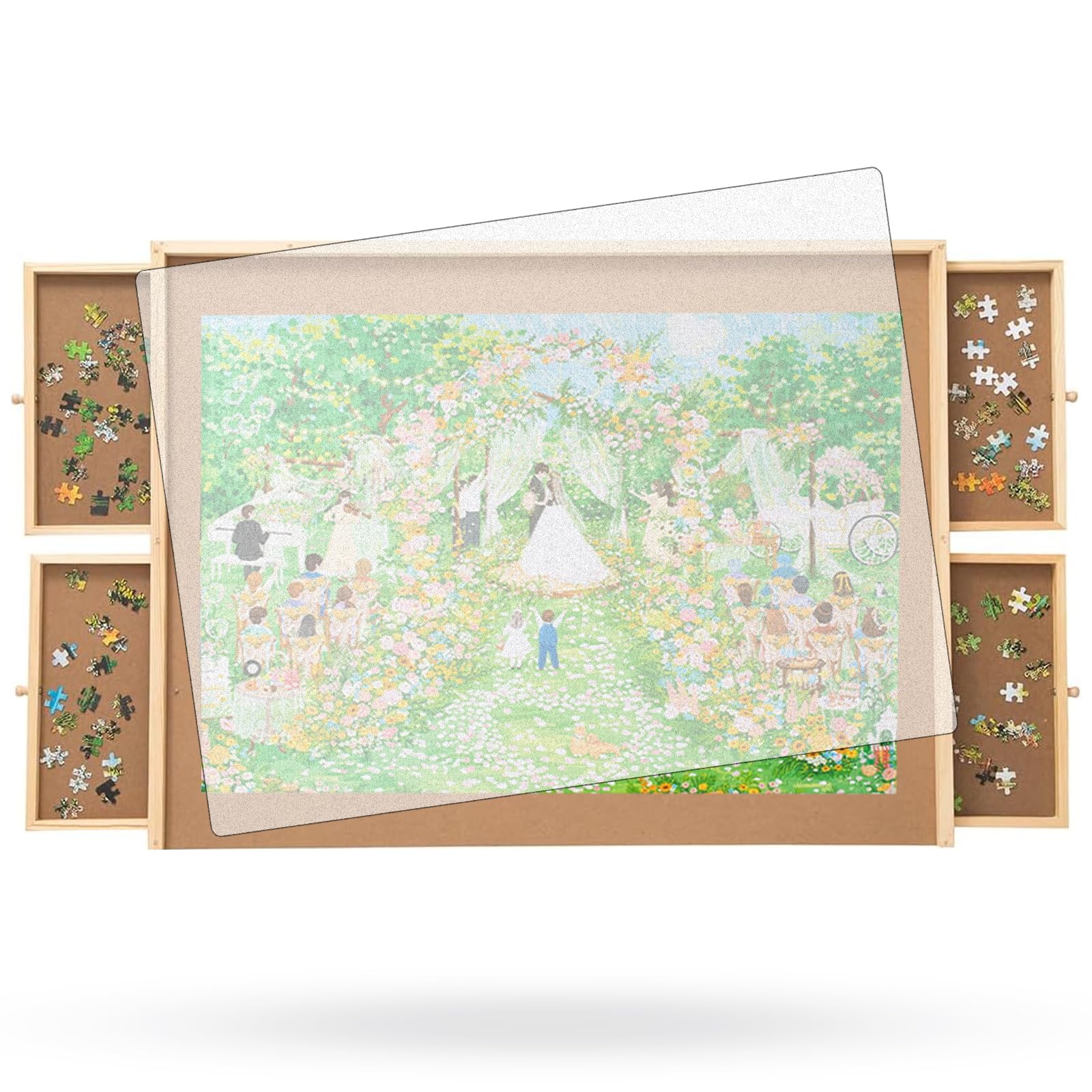 Amazon.com: 500 Piece Puzzle Board with Drawers, Small Puzzle