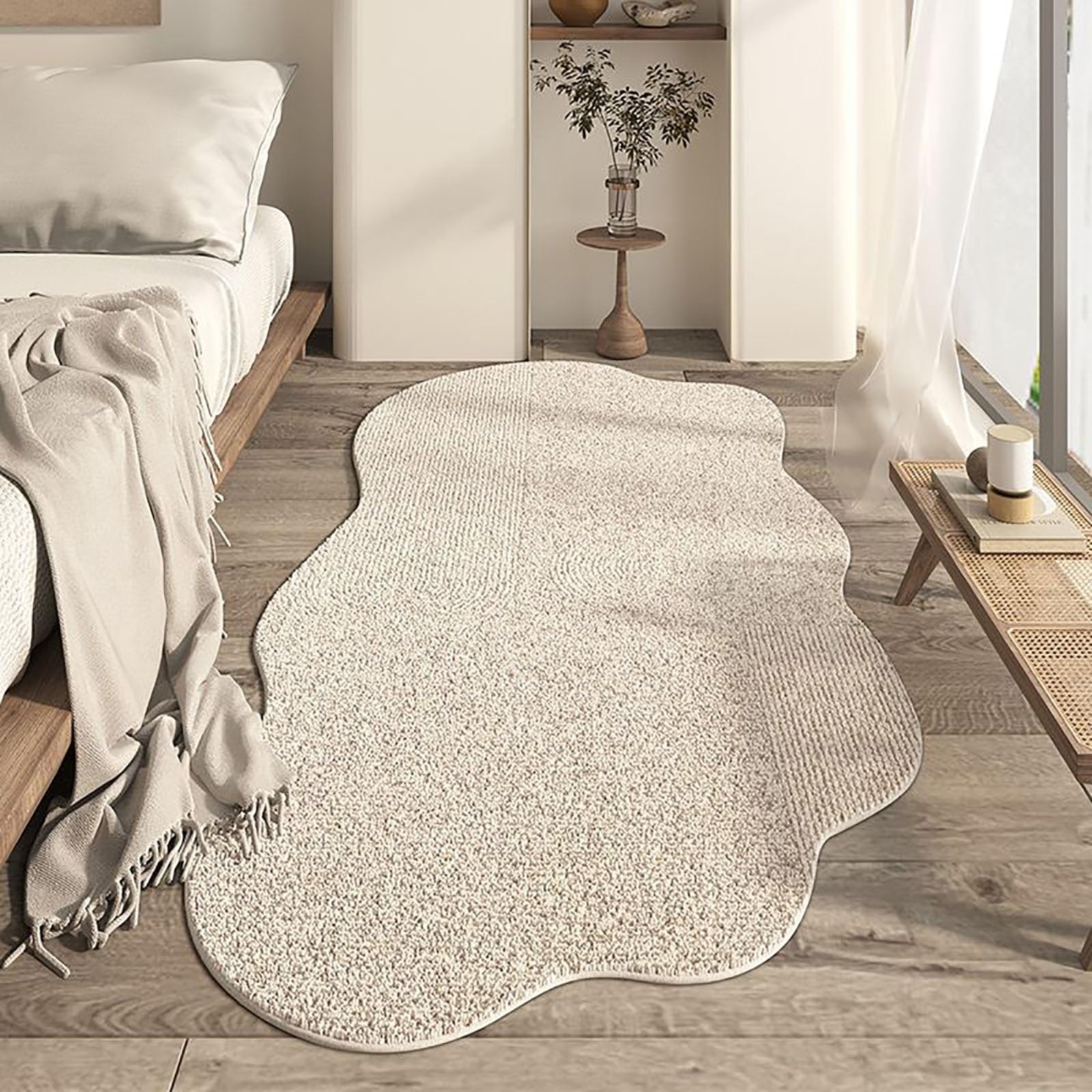 ZHONGZD Area Rugs - Artificial Cashmere Rug Cloud Shaped Rug Simple Soft Washable Irregular Rug With Non-Slip Backing For Easy Care