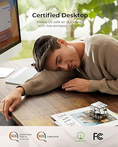 Miniatura 7 de Marsail Escritorio de pie de altura ajustable, escritorio eléctrico de pie de 55 x 24 pulgadas con bolsa de almacenamiento, escritorio de pie para