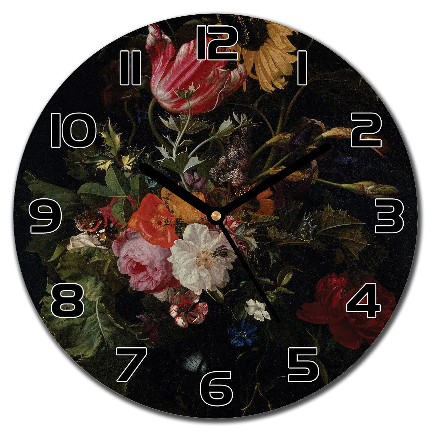 Horloge en verre sécurité 30 cm Coloray avec aiguilles noires lisibles