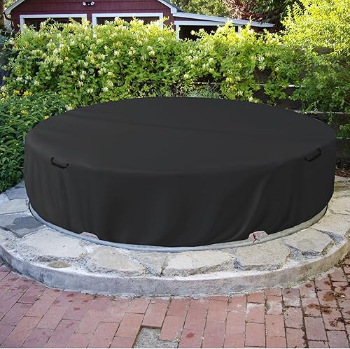 Miniatura 6 de Cubierta redonda de acero de 8 pies para piscina, mejorada a cobertura completa, diseño de cuerda de alambre y cabrestante que aumenta la