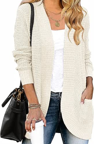 ZESICA Women's Fall Winter 2025 Long Sleeve Open Front Casual
