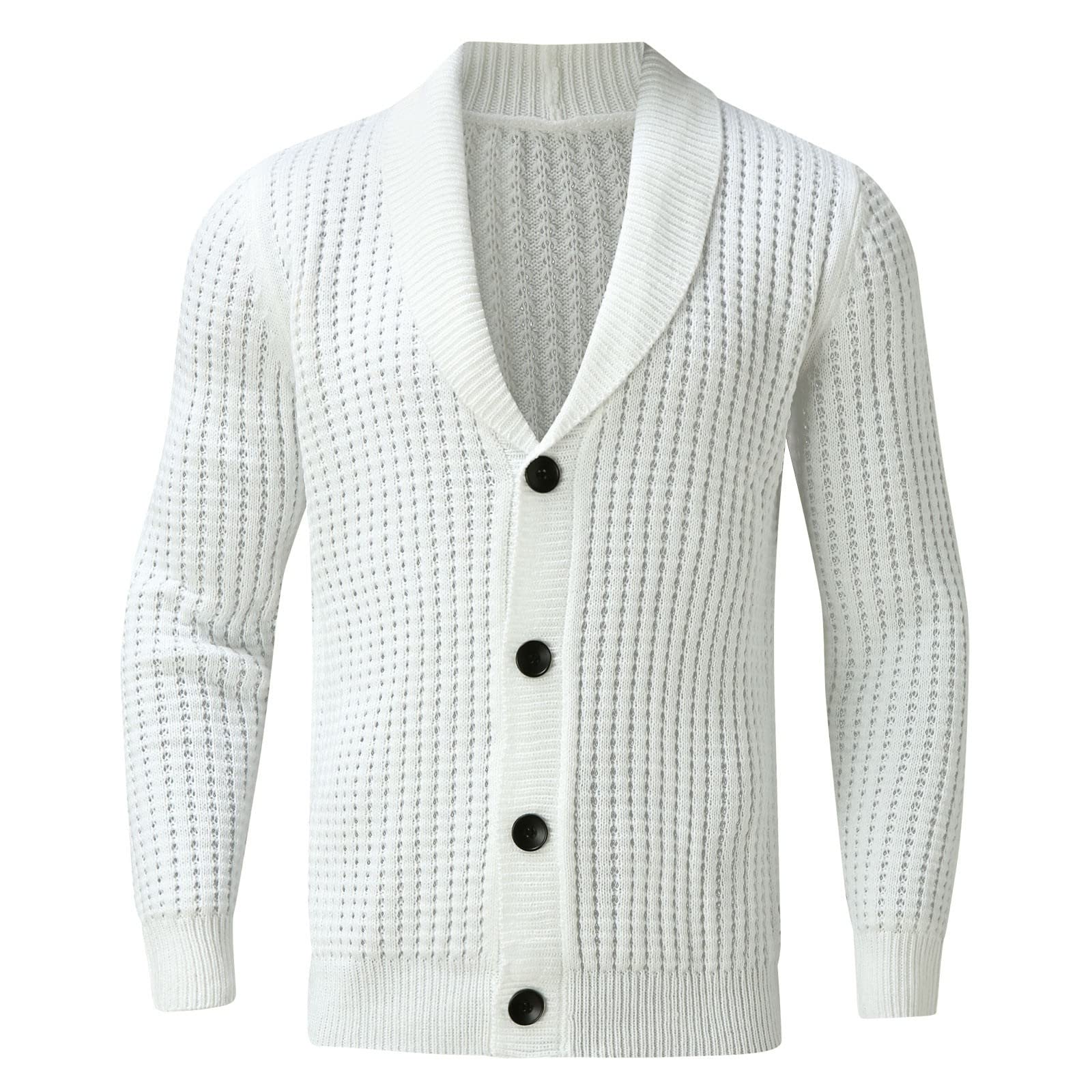 Veste d'hiver en polaire pour homme - Cardigan - Pull - Manches longues - Solide