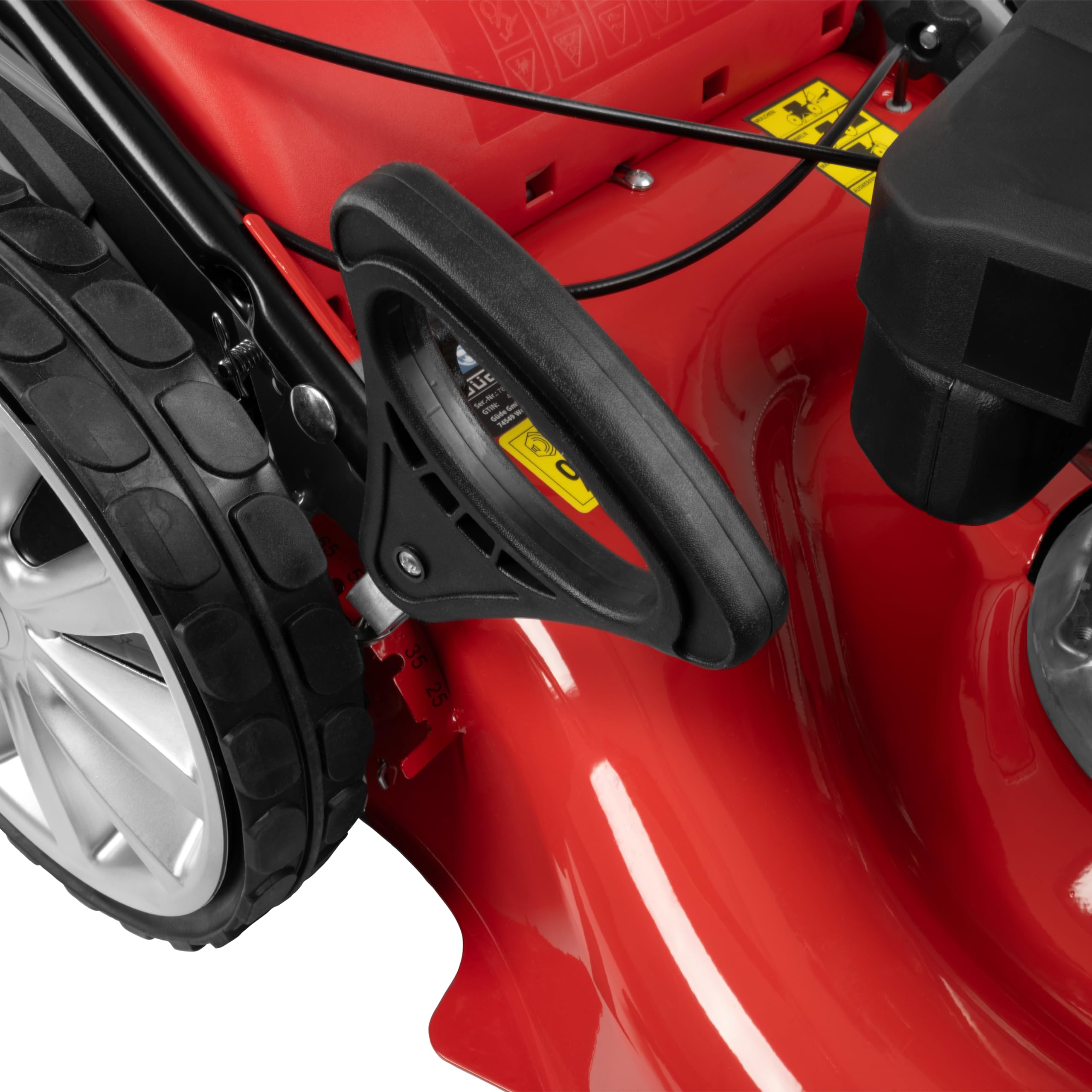 Güde Cortacésped Big Wheeler 554.3 R (Motor de 4 Tiempos 3,7/5,03 (kW/PS), Certificado GS, Ancho de Corte 55 cm, Saco recogedor de Hierba 65 l, Ajuste de Altura de Corte de 6 velocidades, tracción