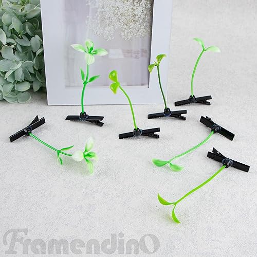 Miniatura 6 de Framendino, Paquete de 200 horquillas para el cabello de brotes de frijol, accesorios de horquillas para plantas, 4 estilos