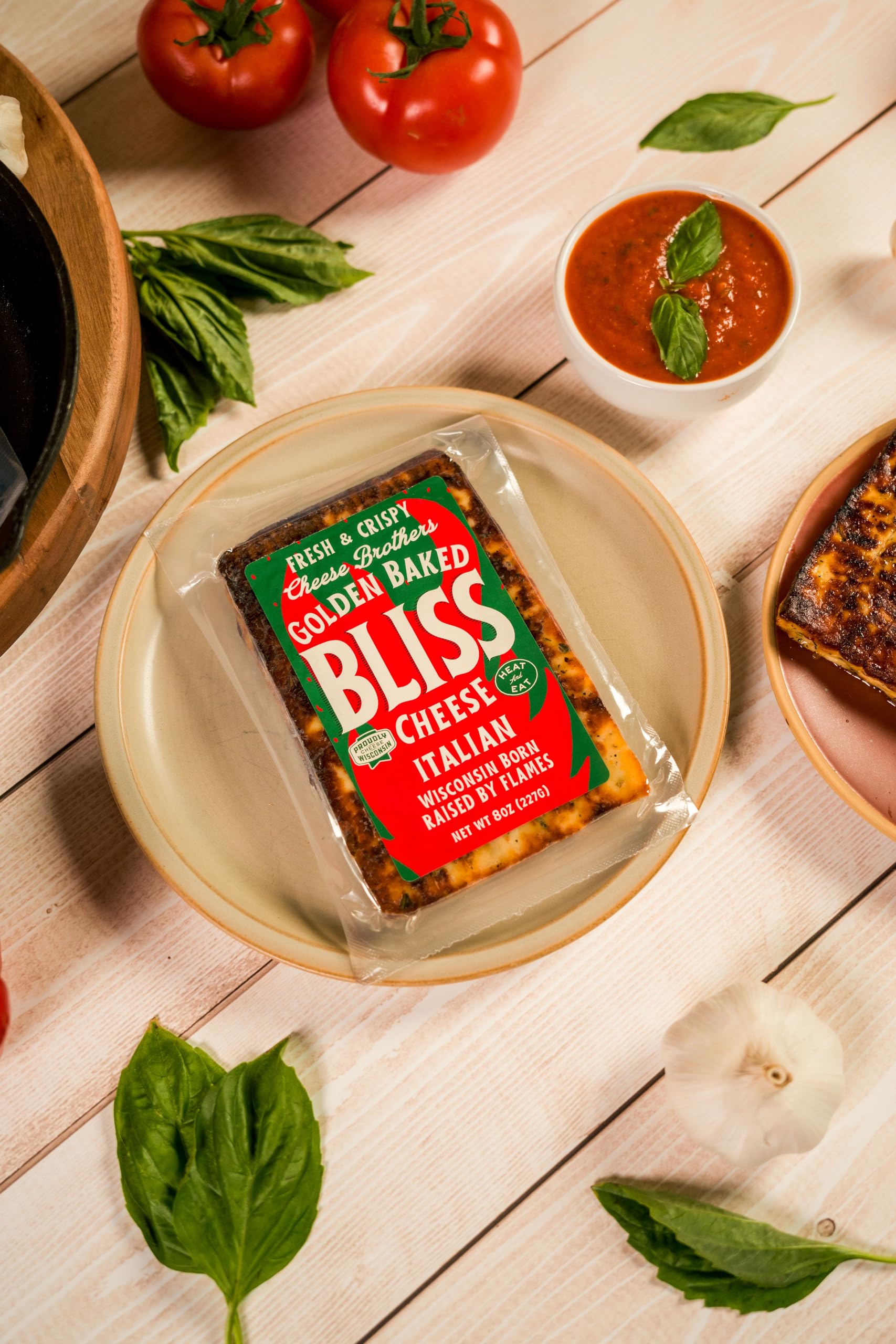 Cheese Bros. Italian Golden Baked Bliss Cheese | Made in Wisconsin | Heat & Eat | Fresh & Crispy | 4 Pack