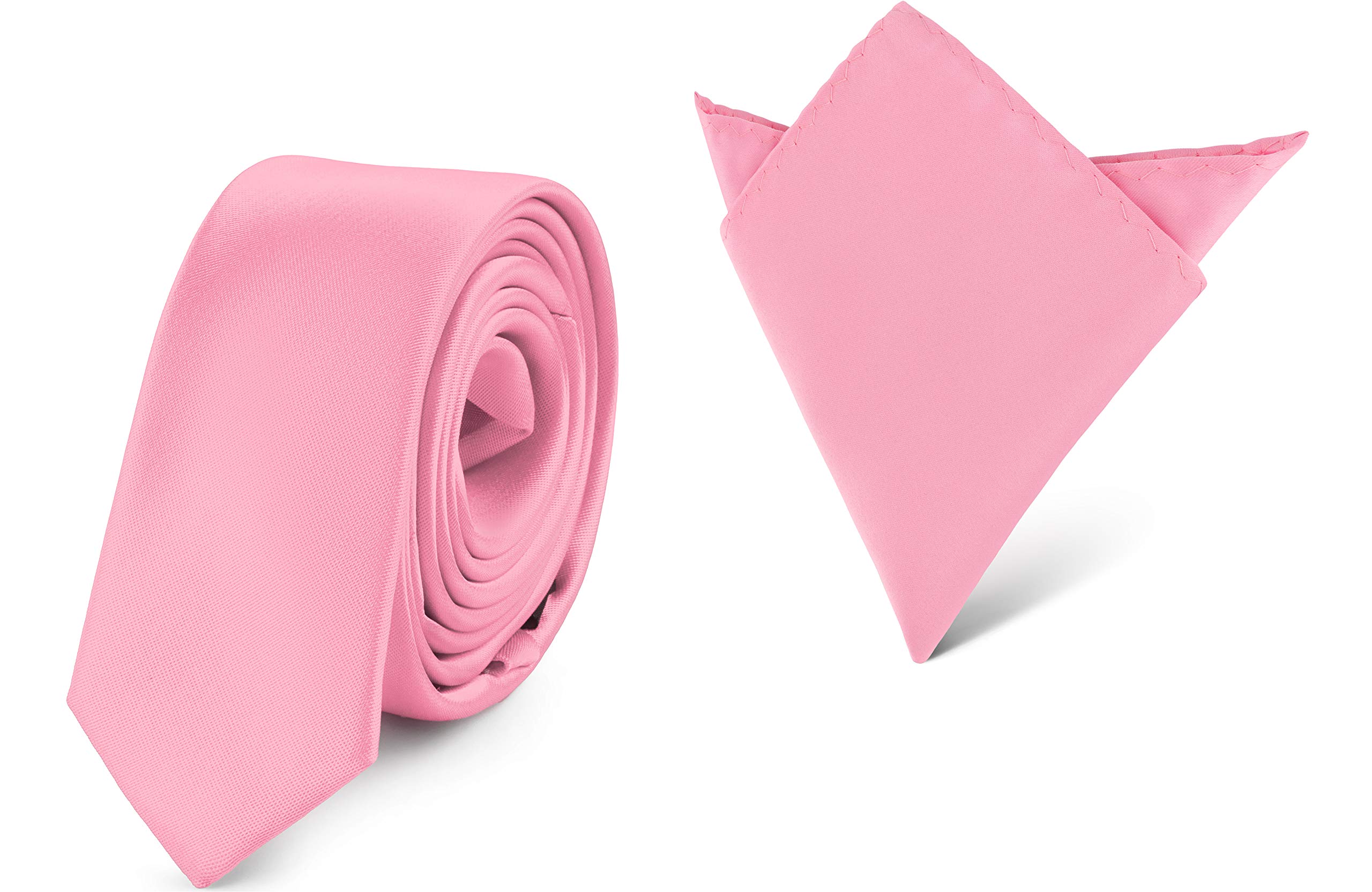 Ladeheid Herren Schmale Krawatte & Einstecktuch Set SP/P (150cm x 5cm, 22cm x 22cm)